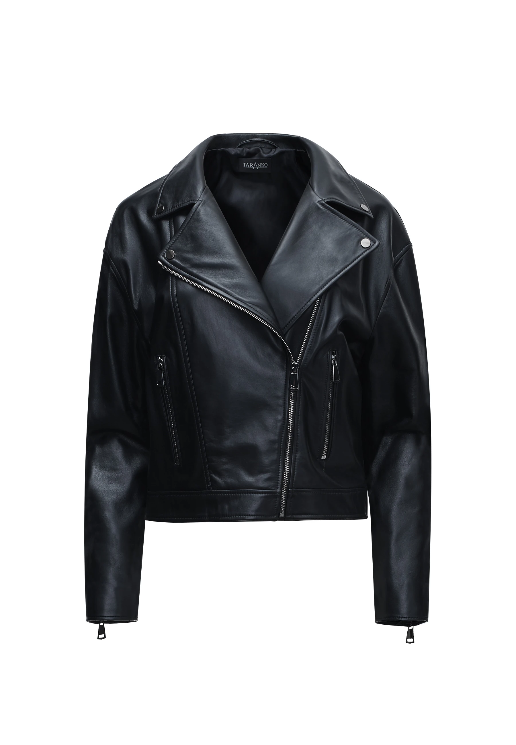 BLACK LEATHER RAMONESKI WITH TASSELS