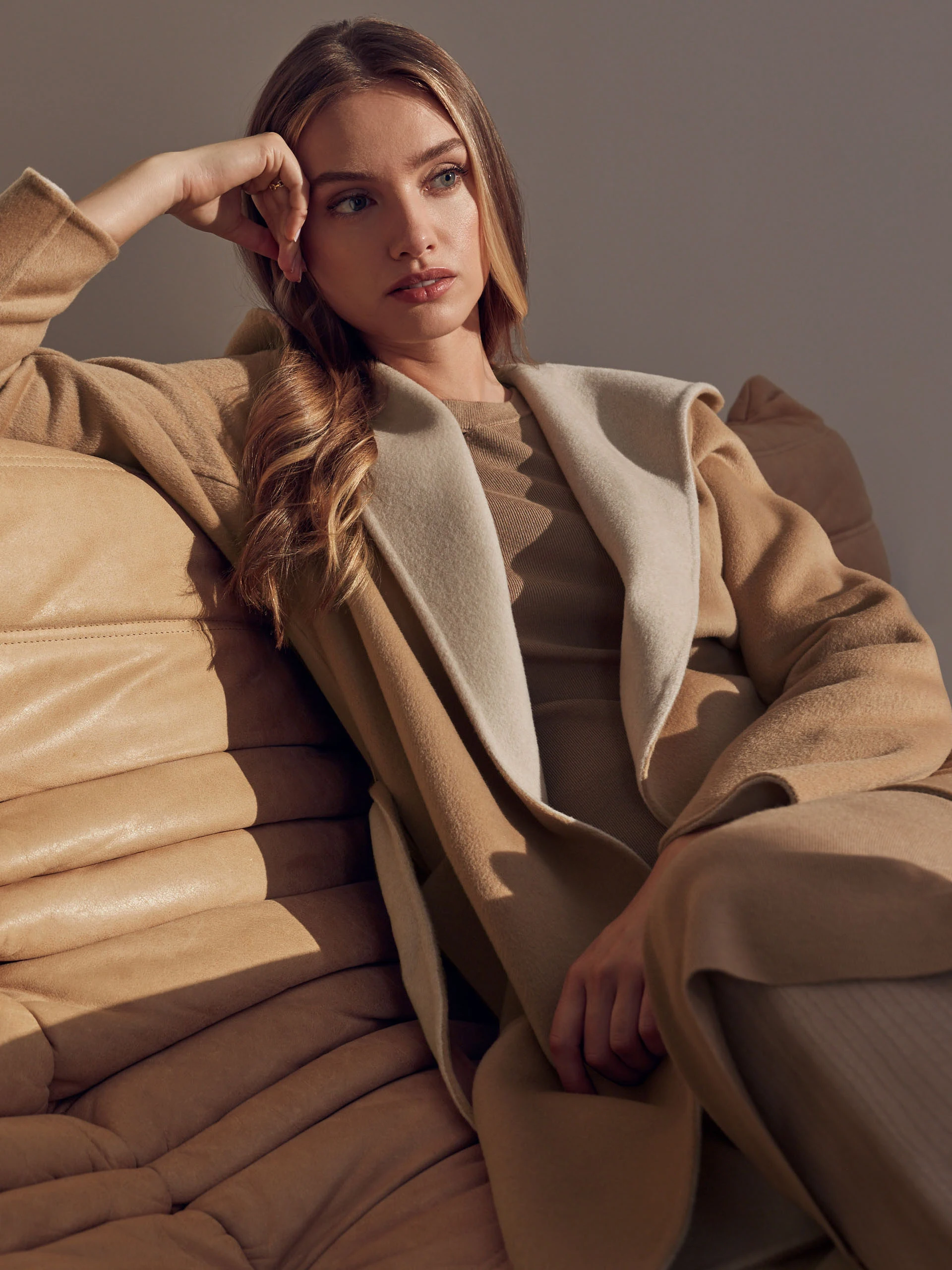 DOUBLE FACE COAT WITH HOOD
