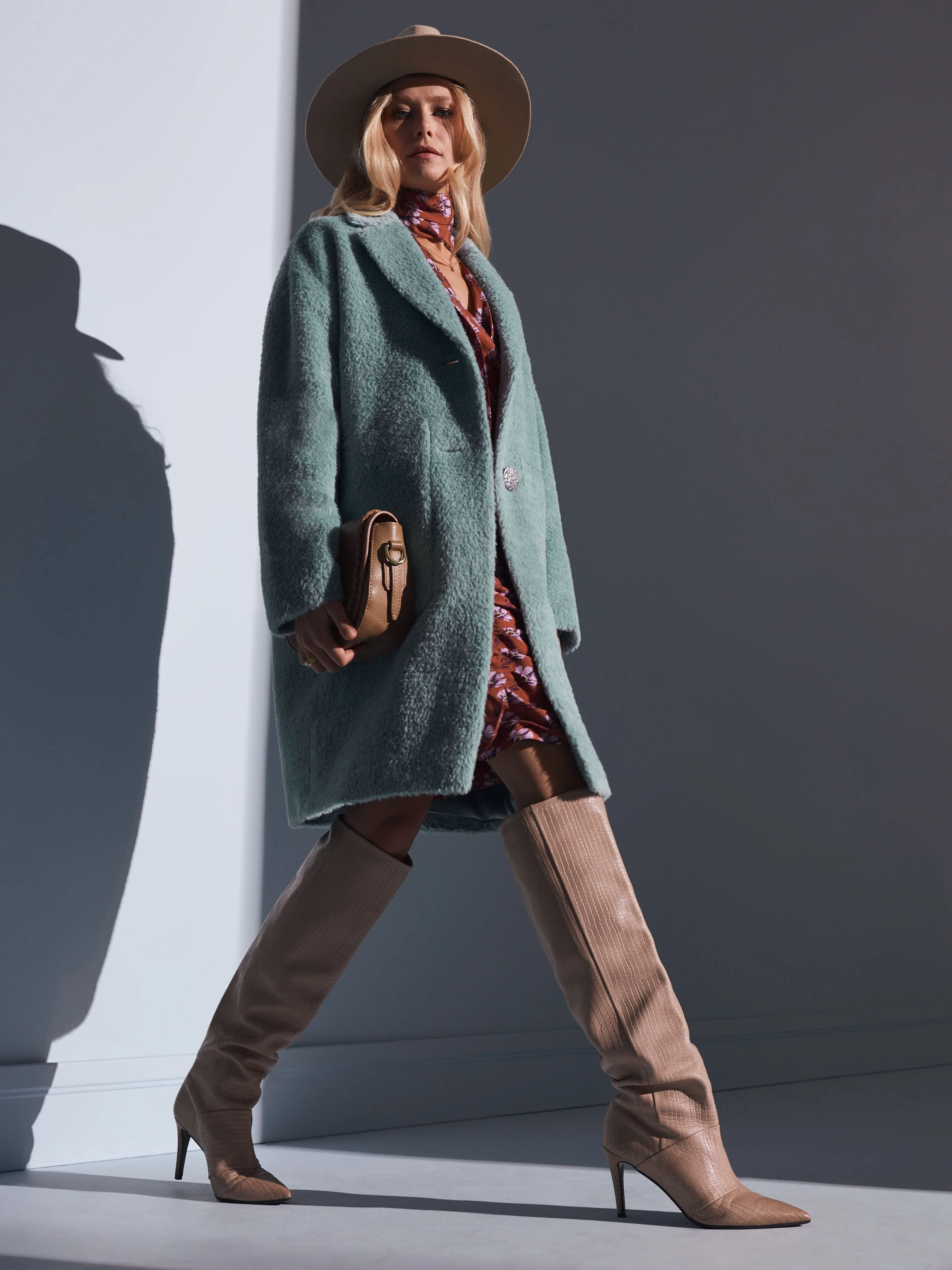 Blue alpaca coat