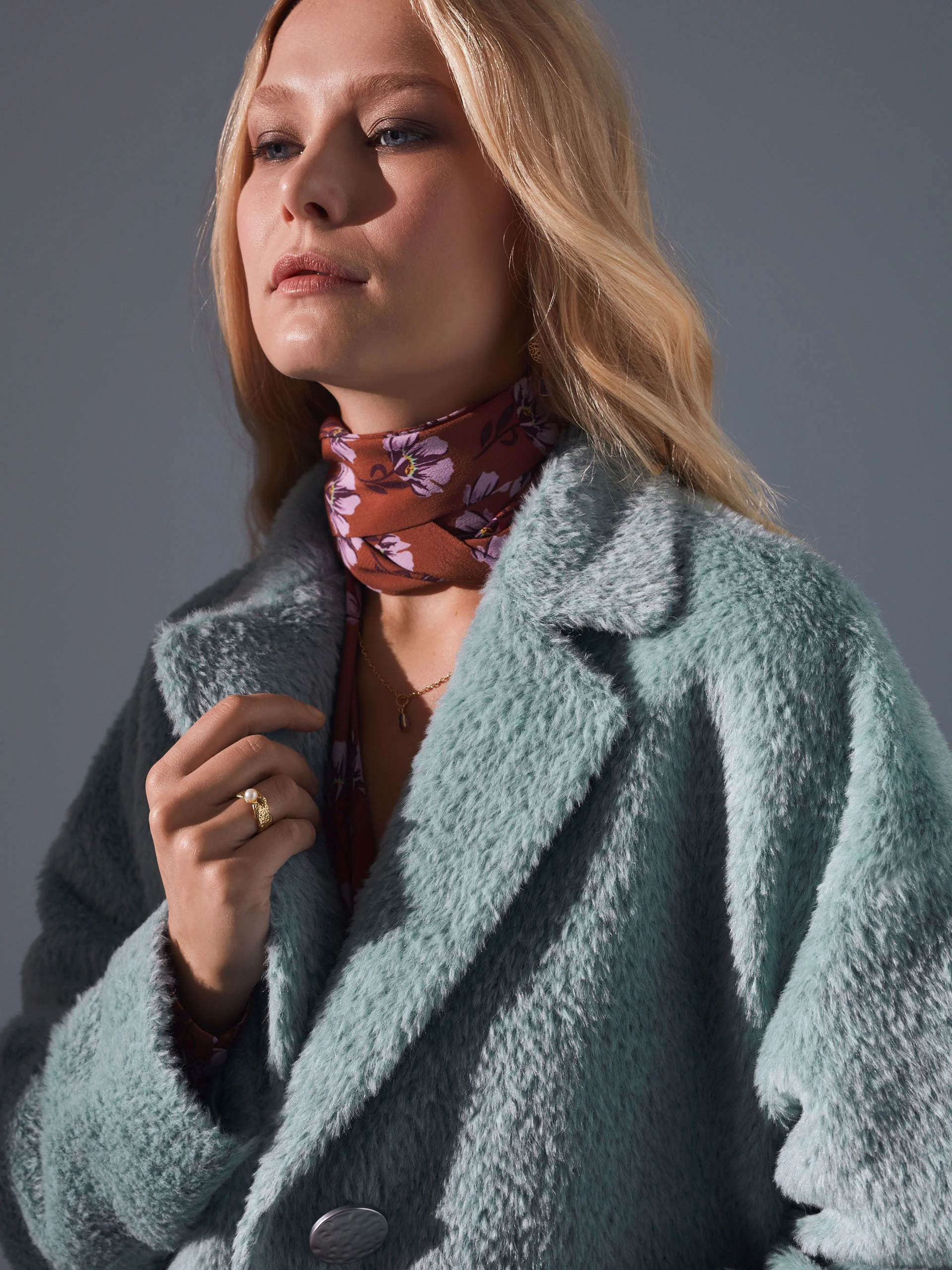 Blue alpaca coat