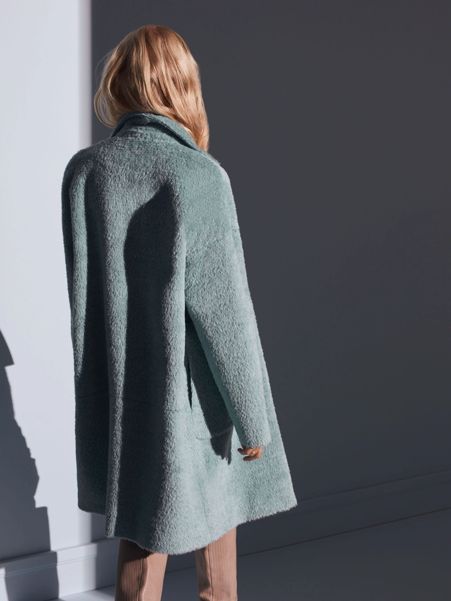 Blue alpaca coat