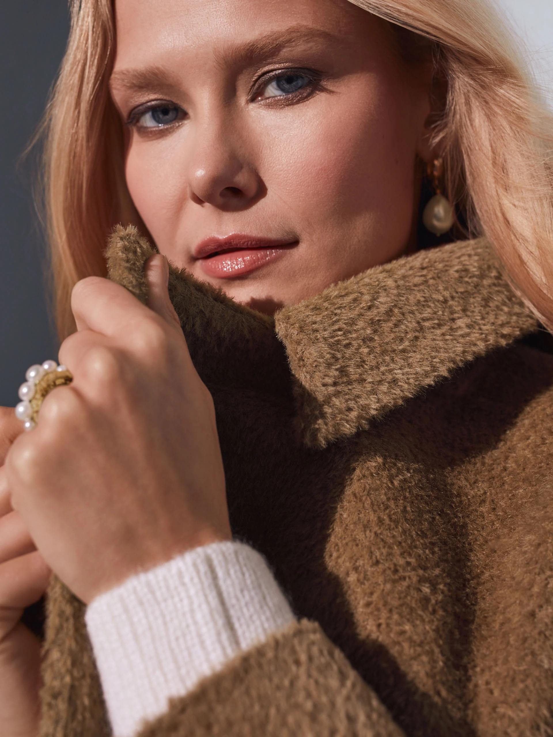 Brown wool and alpaca coat