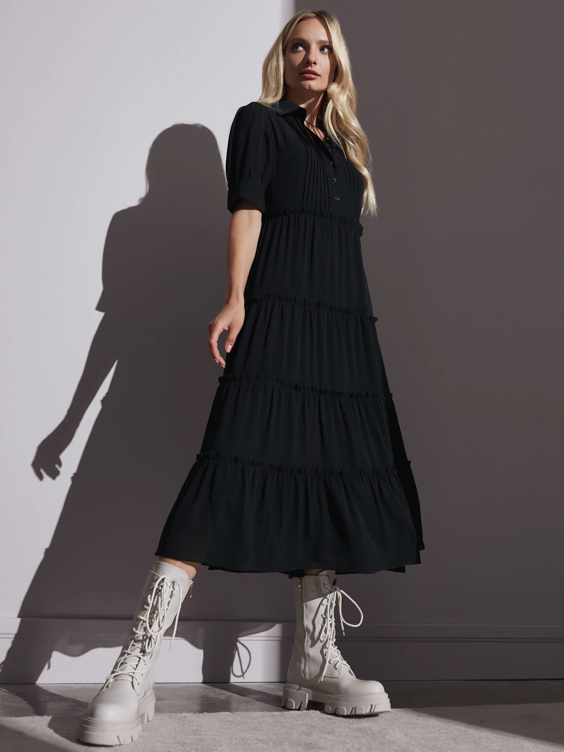 LONG DRESS WITH SHORT SLEEVES