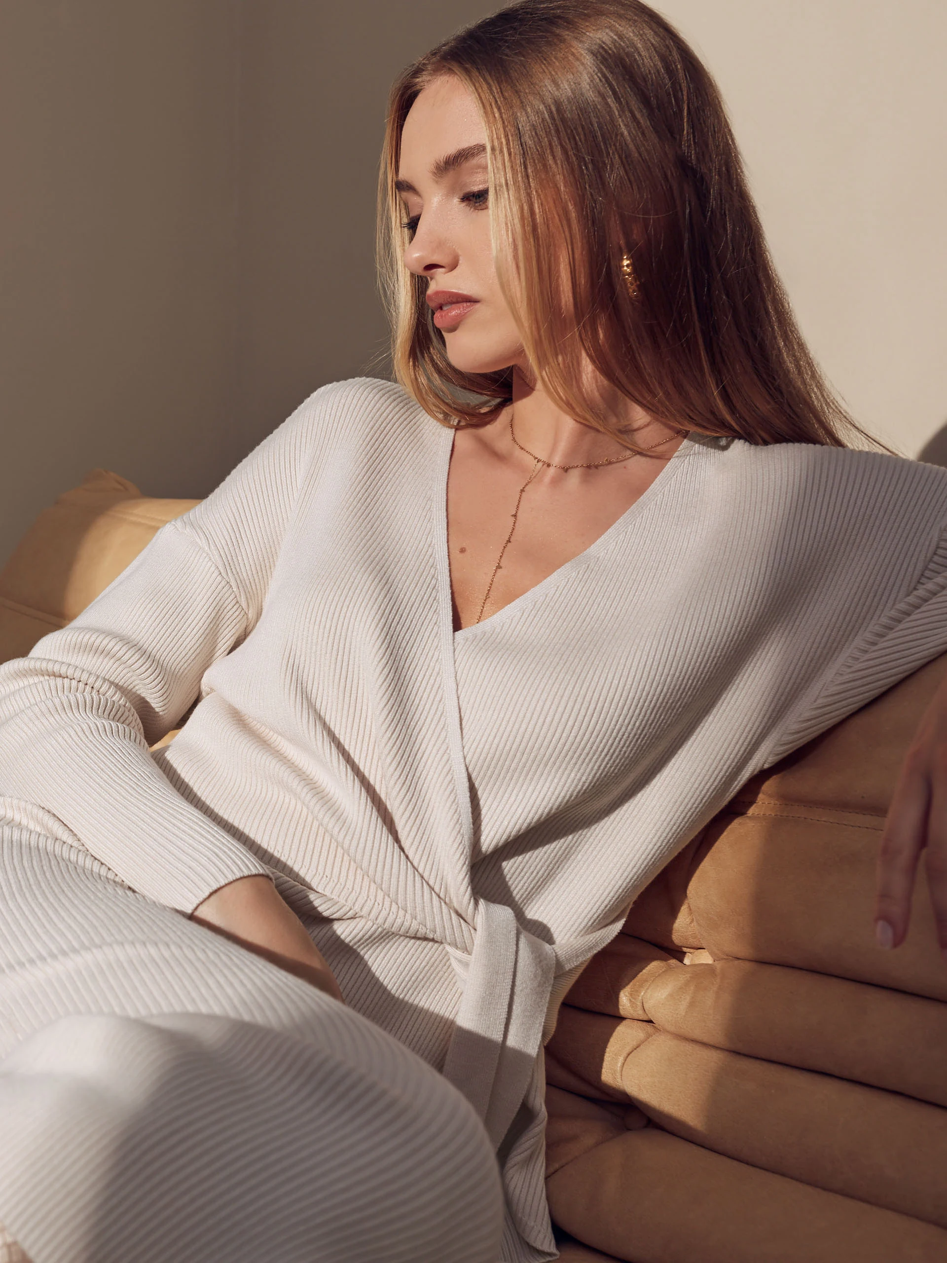 KNITTED ENVELOPE DRESS