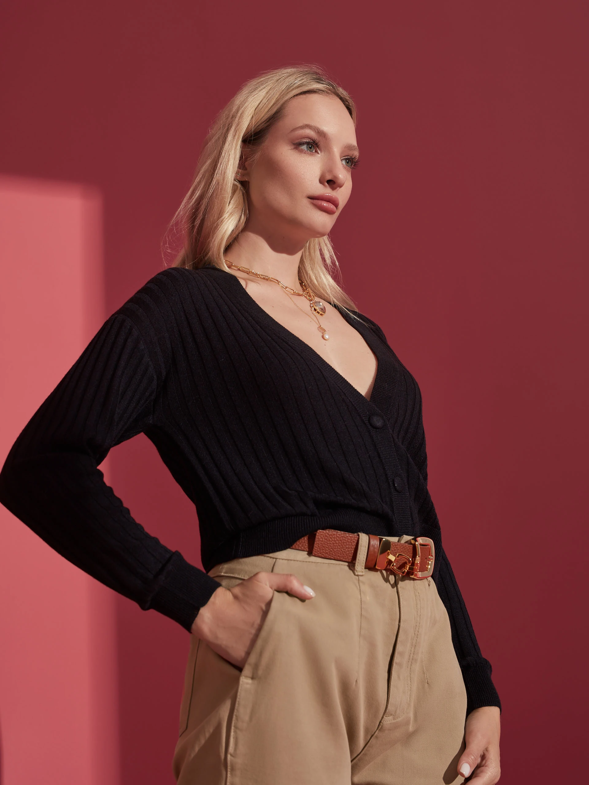 BROWN HIGH-WAISTED PANTS