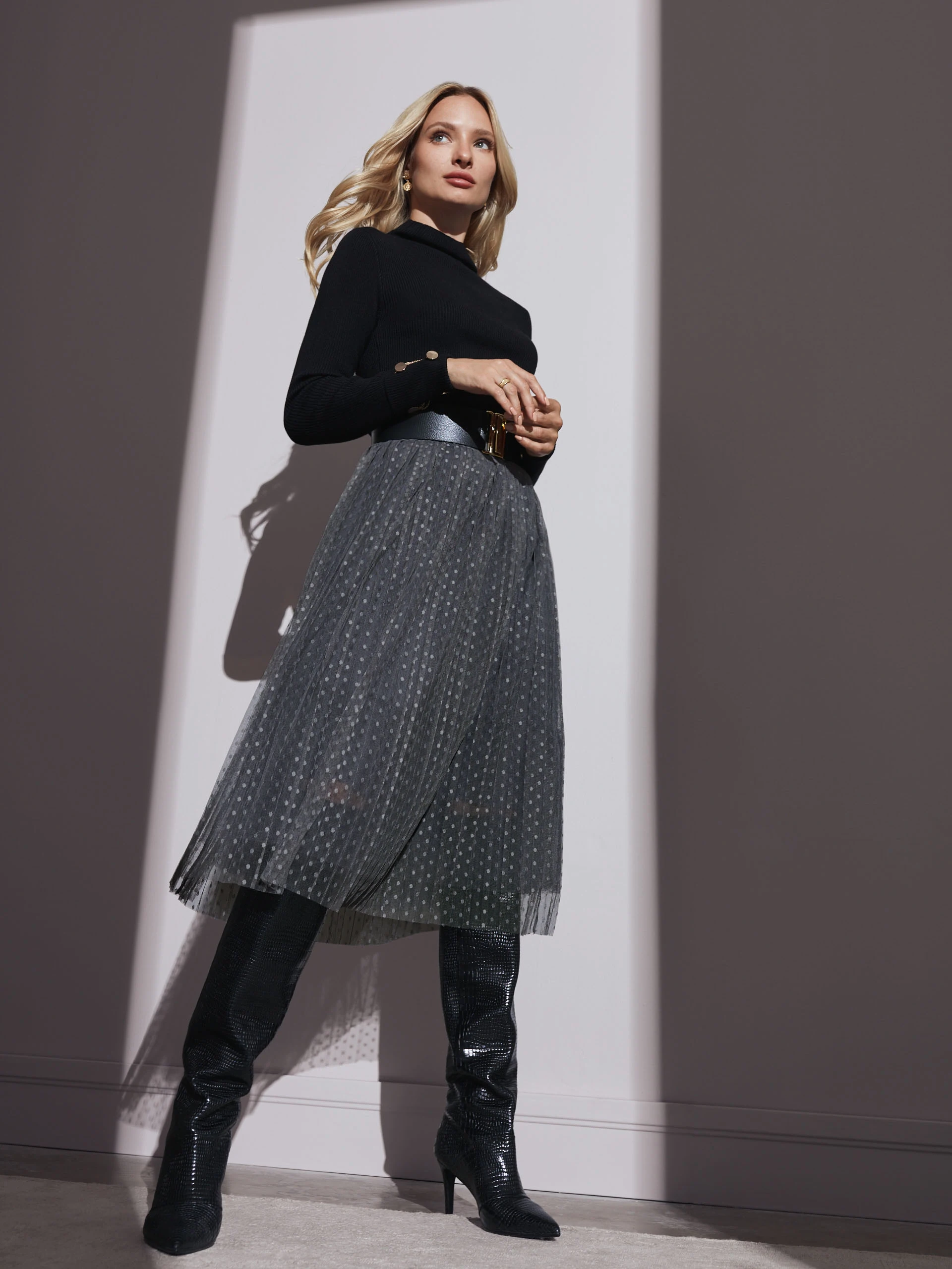 GRAY TULLE SKIRT