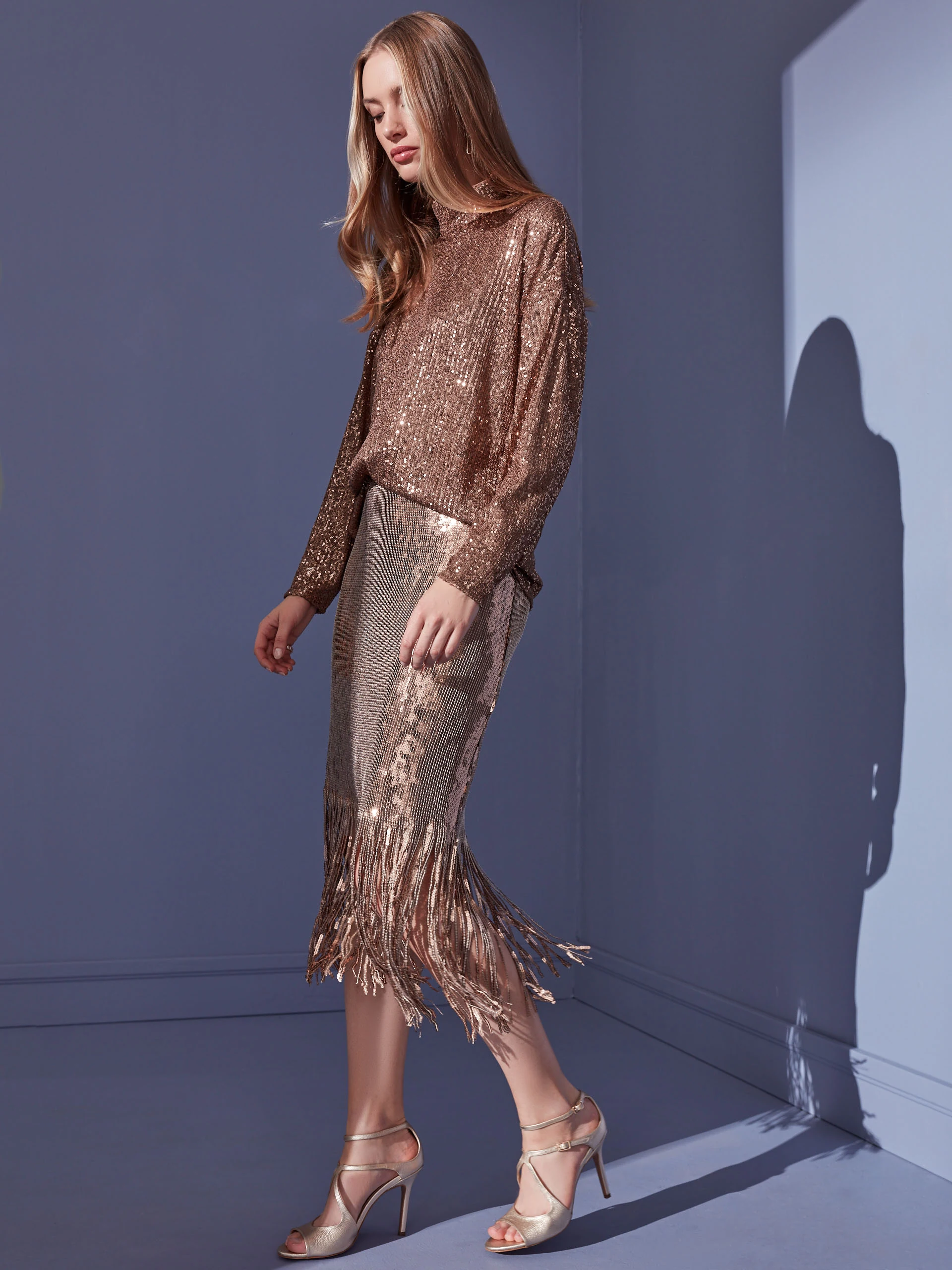 LONG FRINGED SKIRT