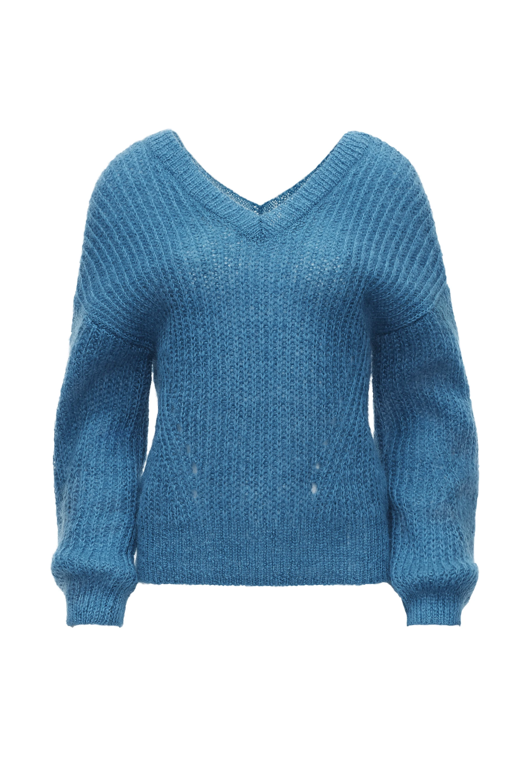NIEBIESKI SWETER Z MOHERU