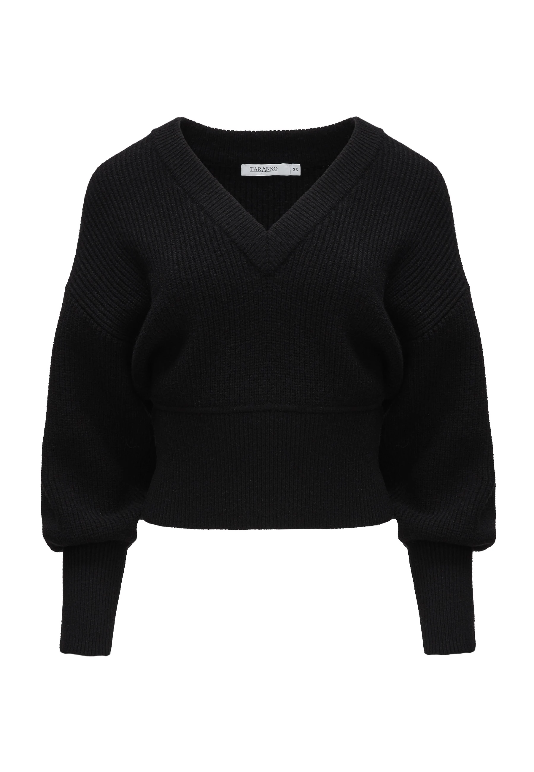 CZARNY SWETER Z DEKOLTEM V