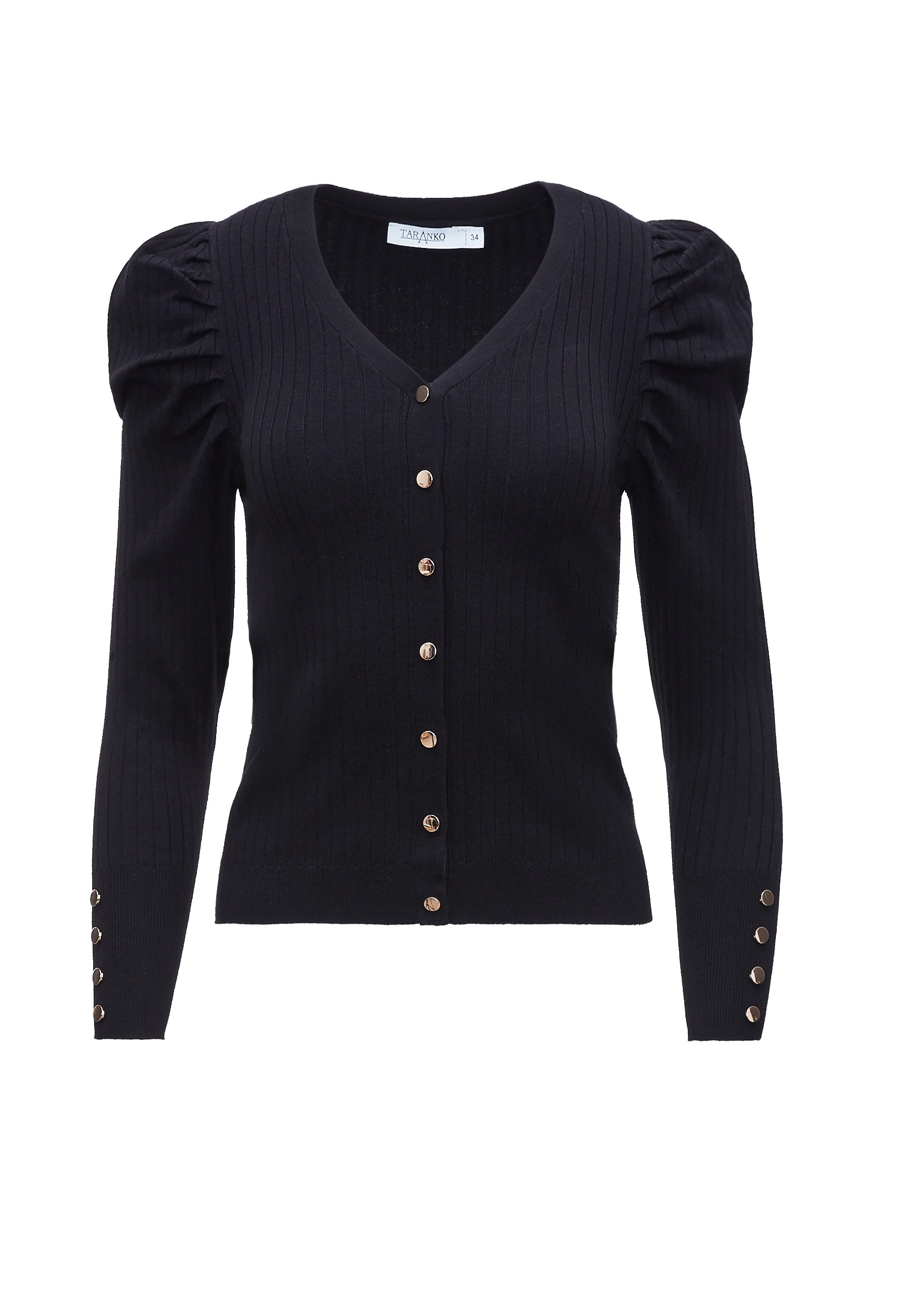 CZARNY SWETER Z BUFKAMI