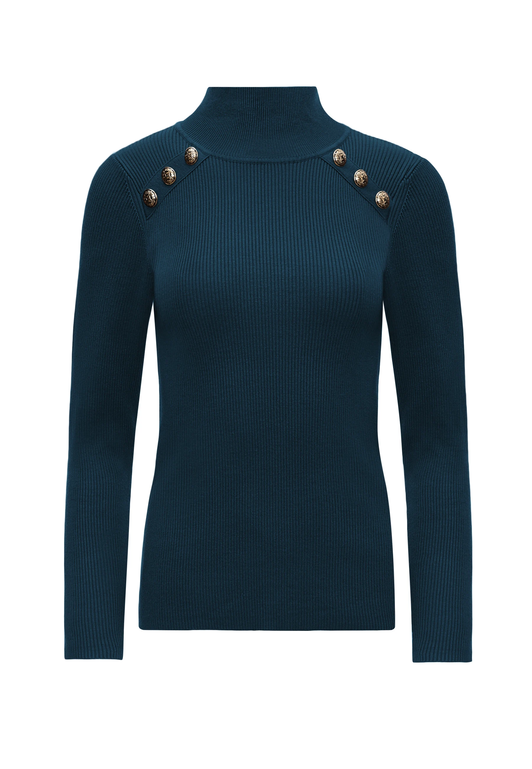 GREEN HALF TURTLENECK SWEATER