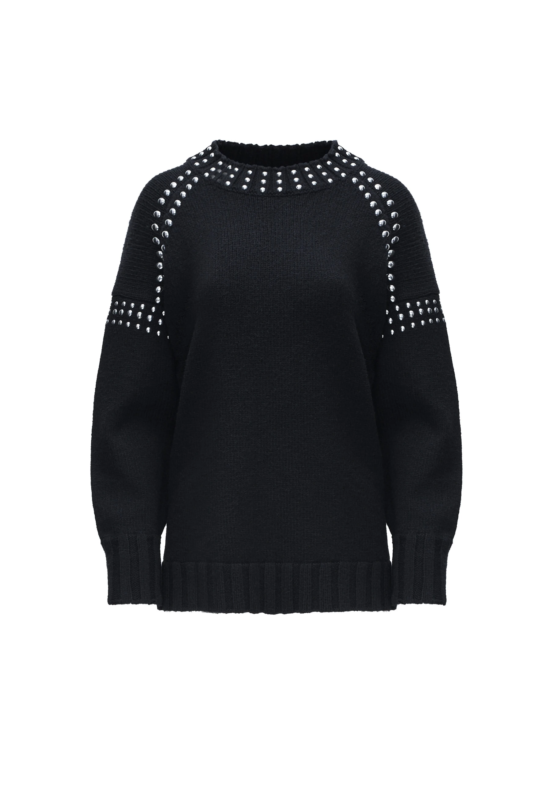 CZARNY SWETER Z JETAMI