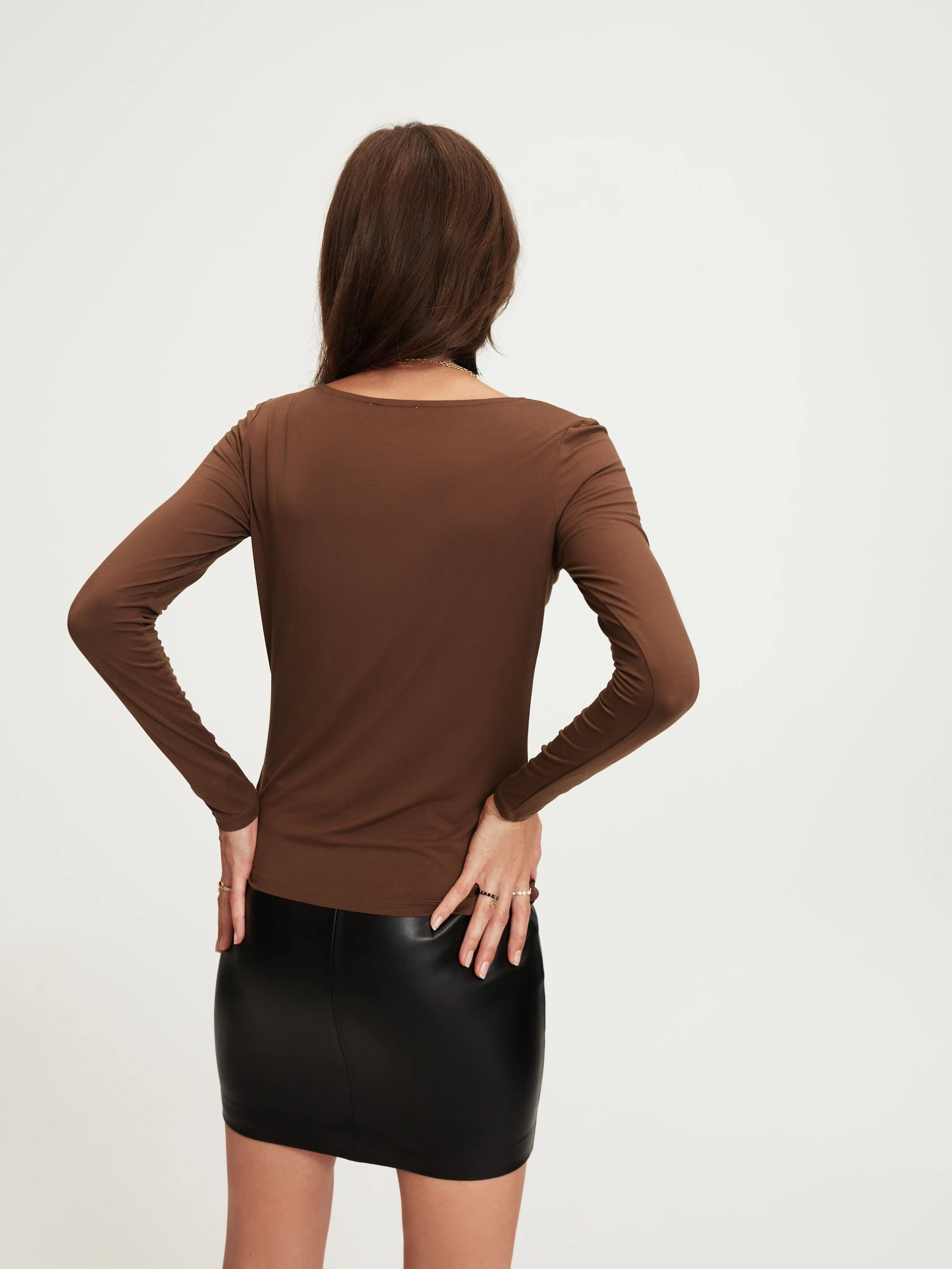 Chestnut stitched blouse
