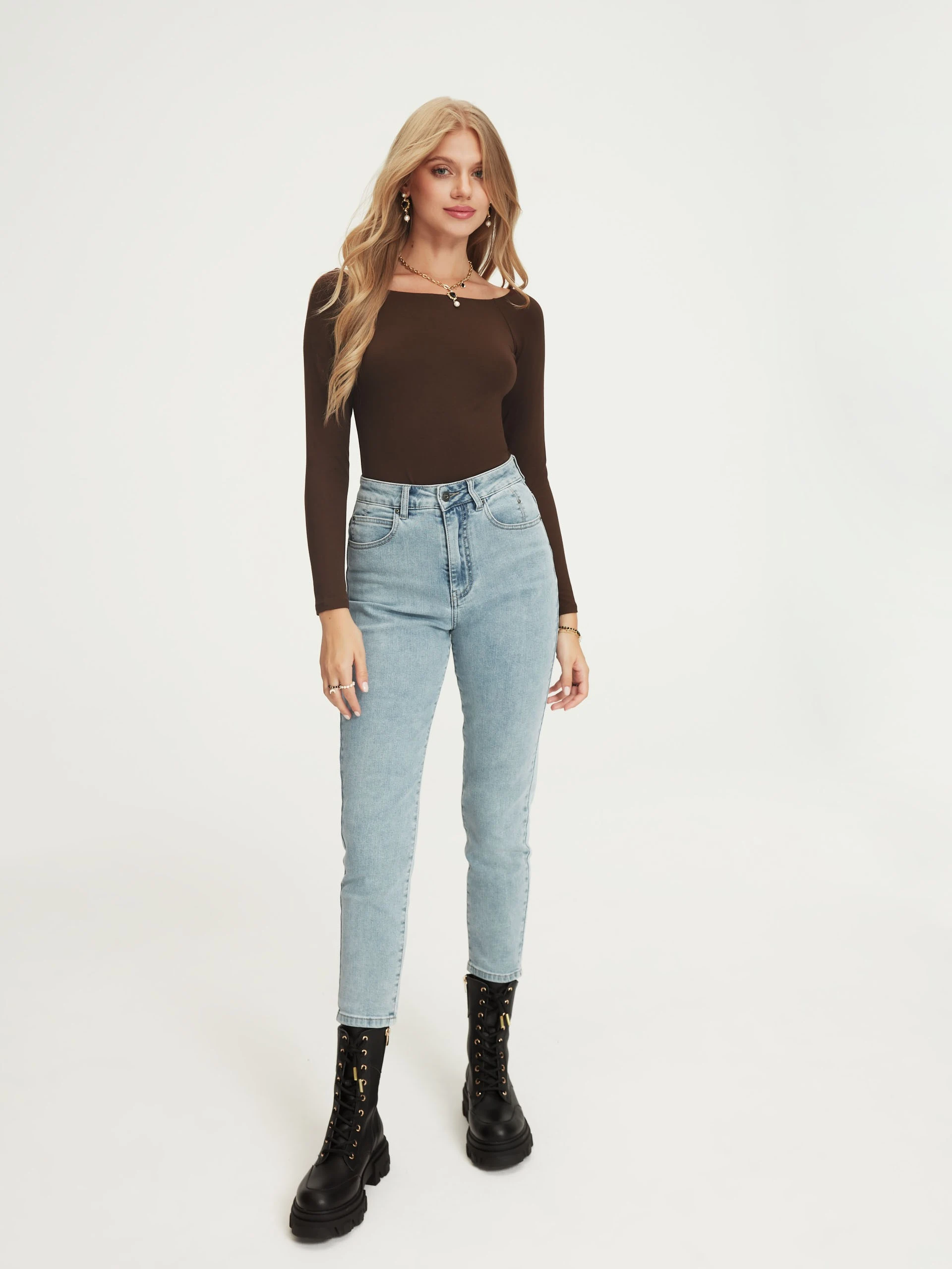 Chocolate longsleeve blouse
