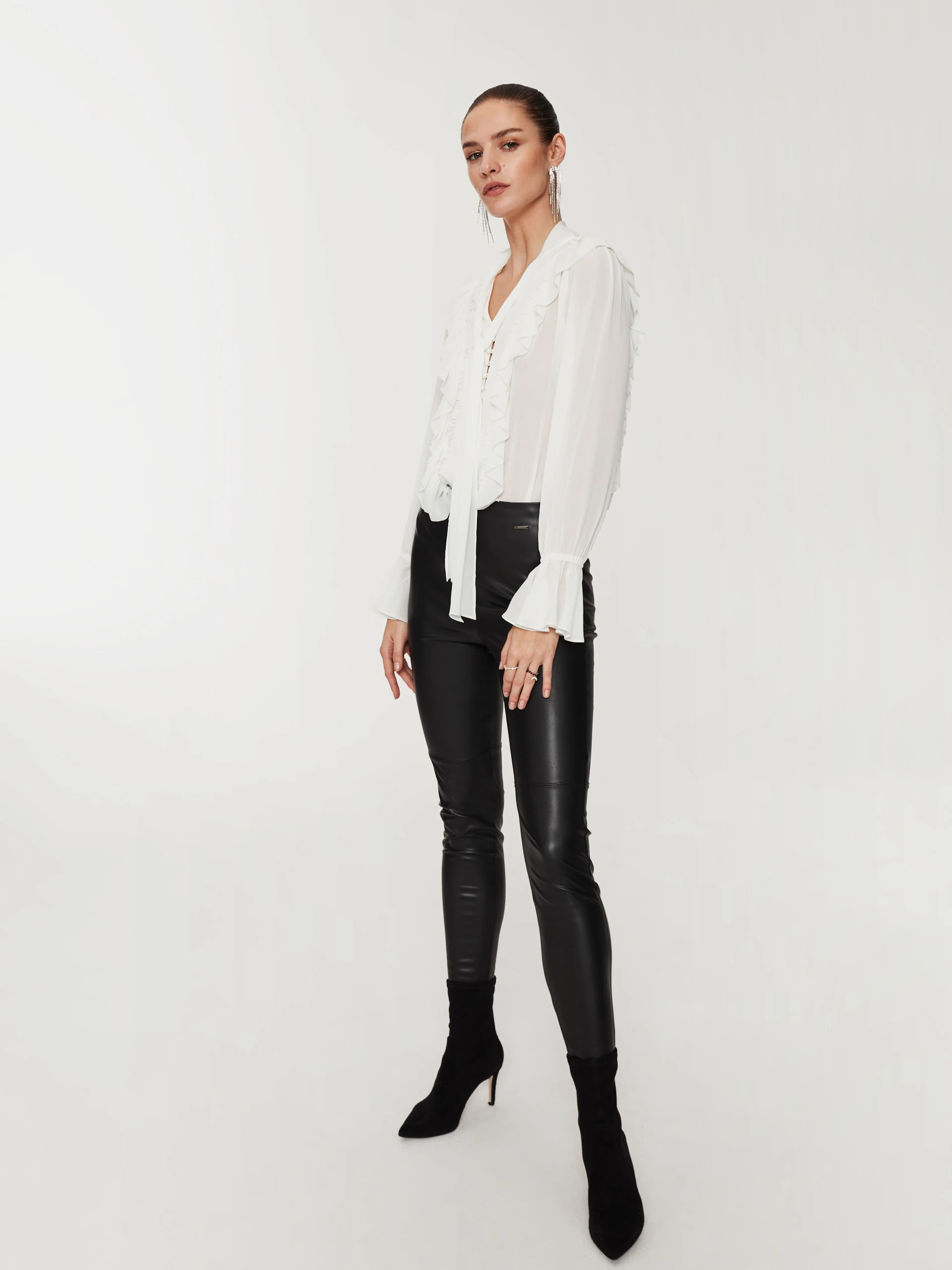 White shirt with jabot