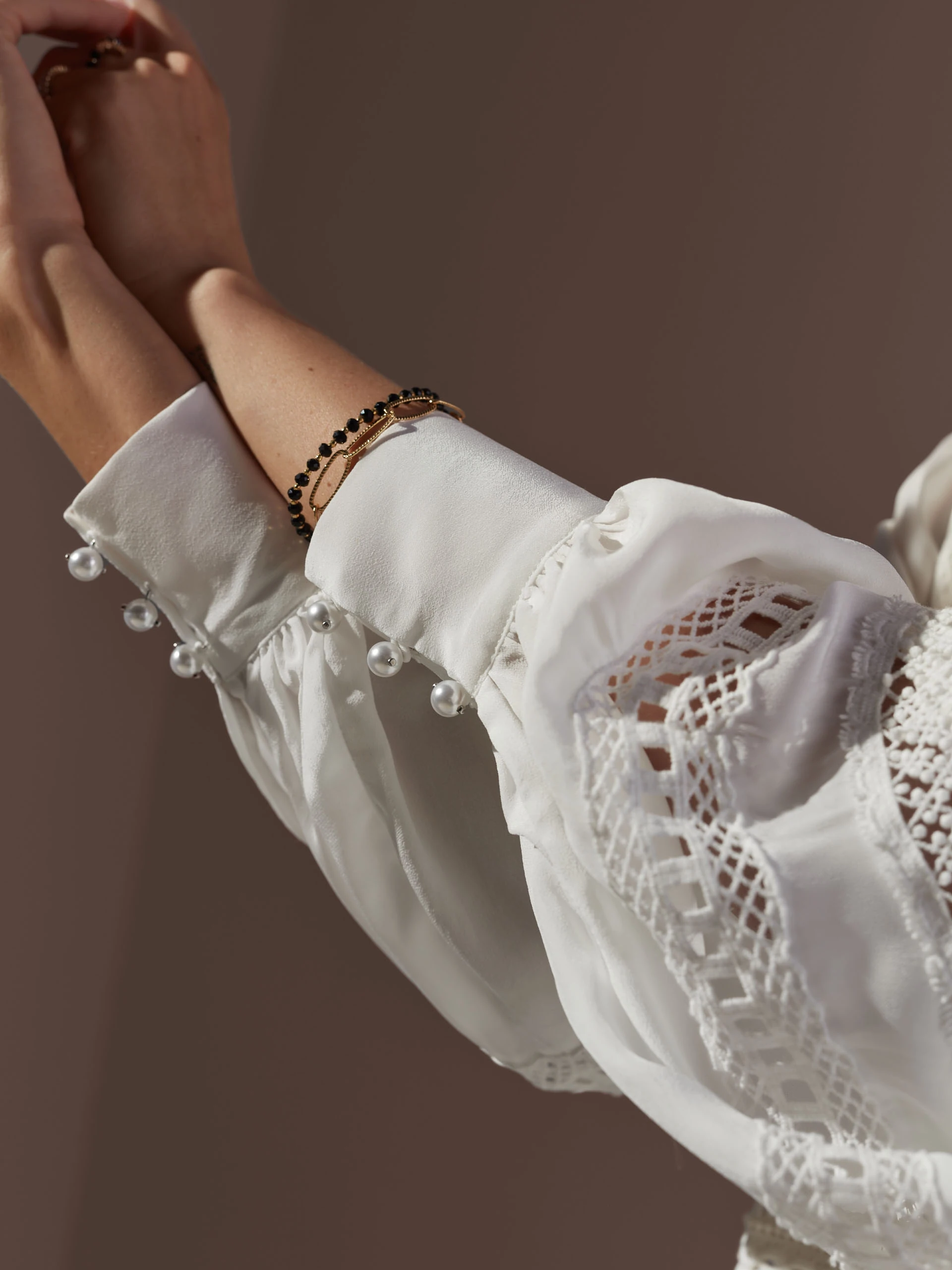 White blouse with laced details