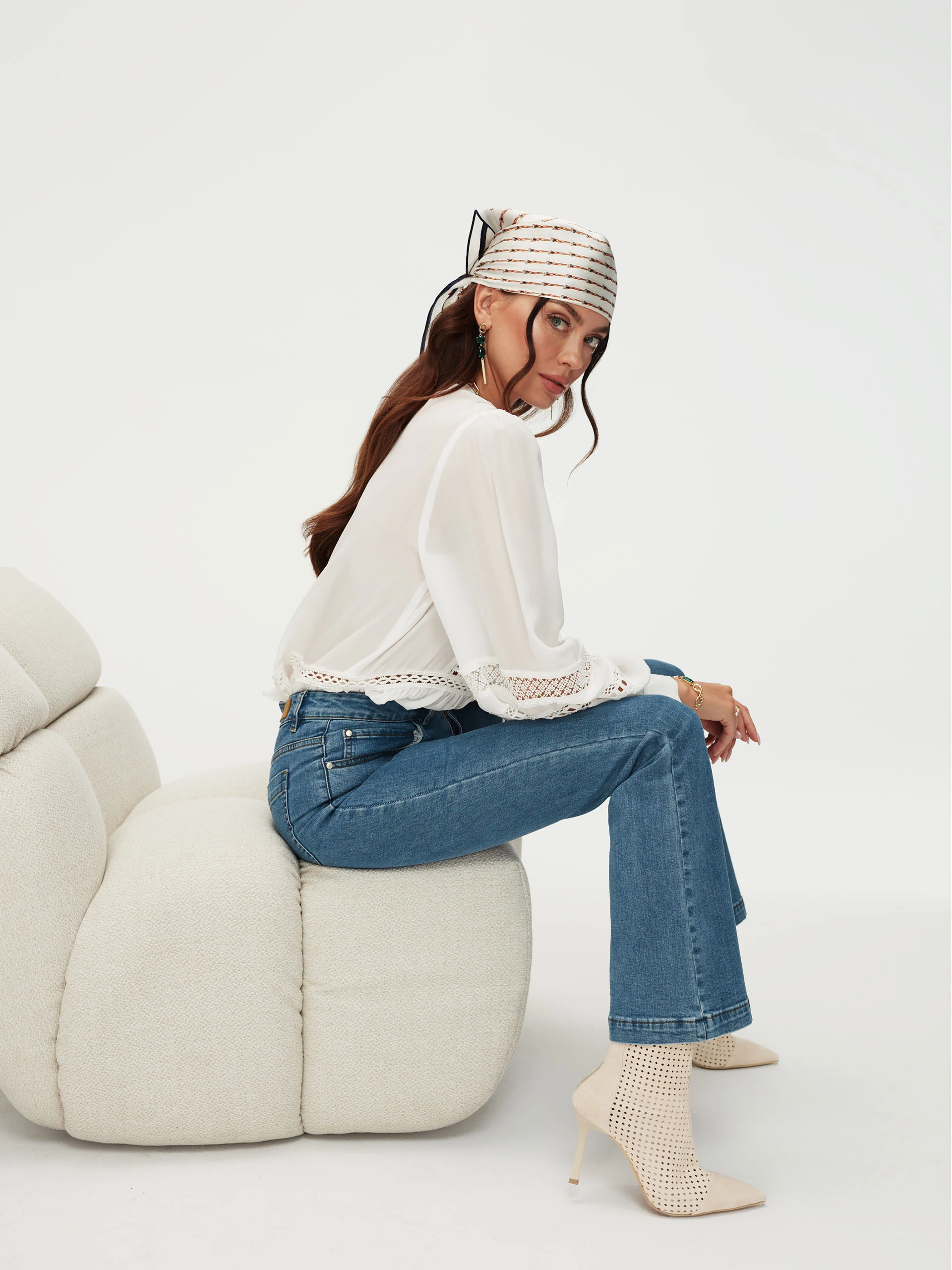 White blouse with laced details