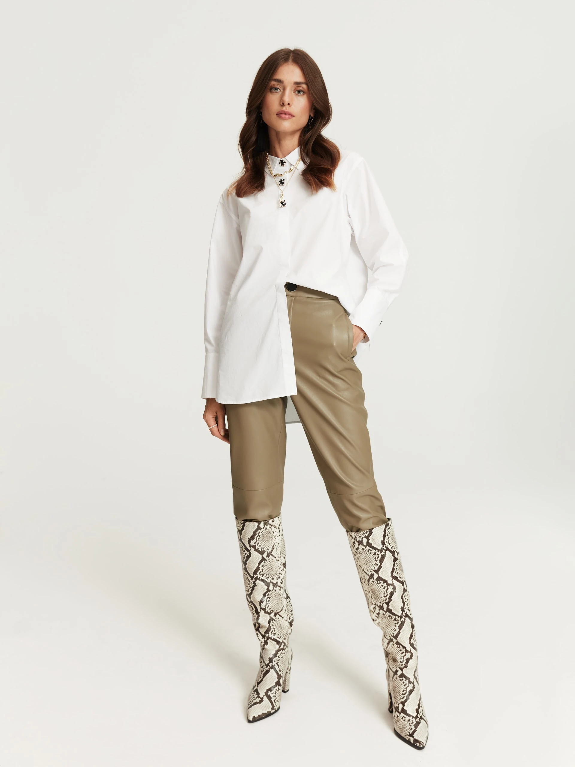 White shirt with decorative buttons
