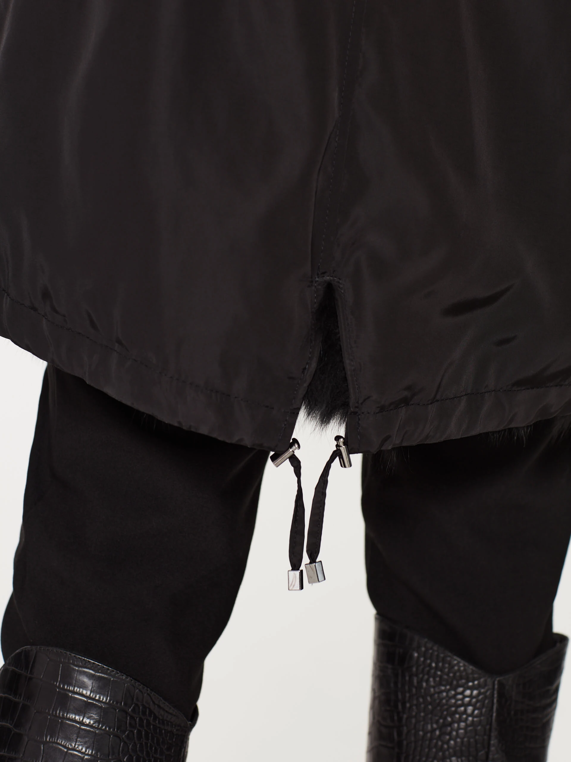 Black jacket with fur trim