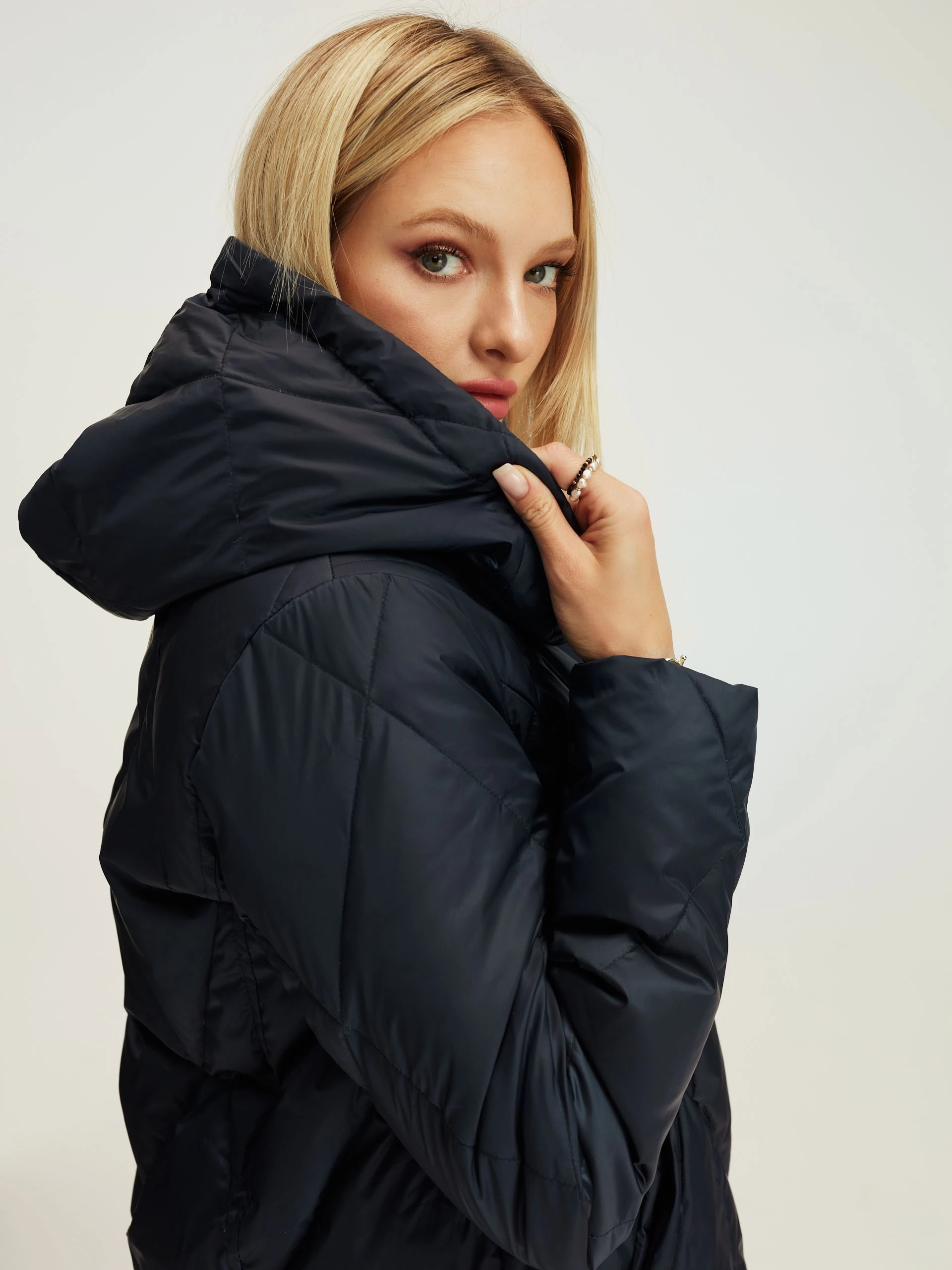 Navy blue down jacket