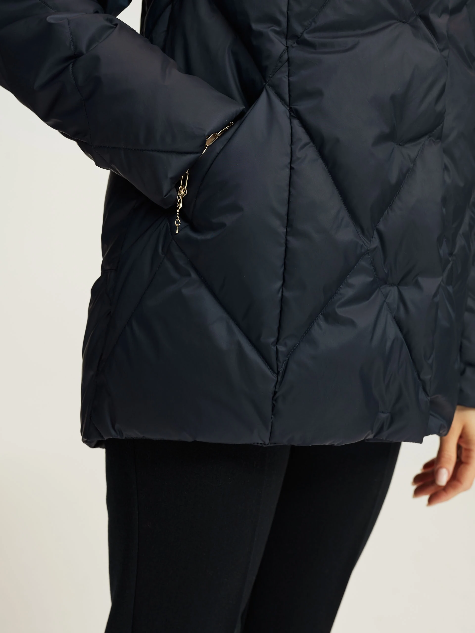 Navy blue down jacket