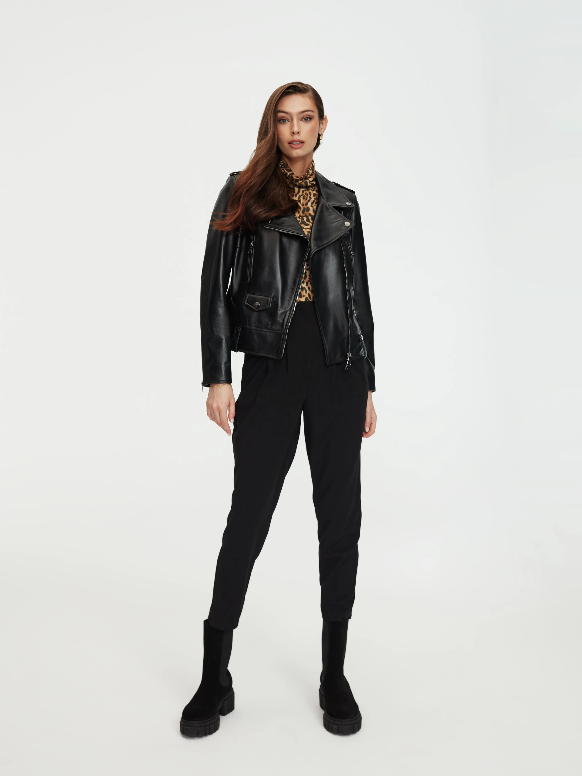 Black leather jacket