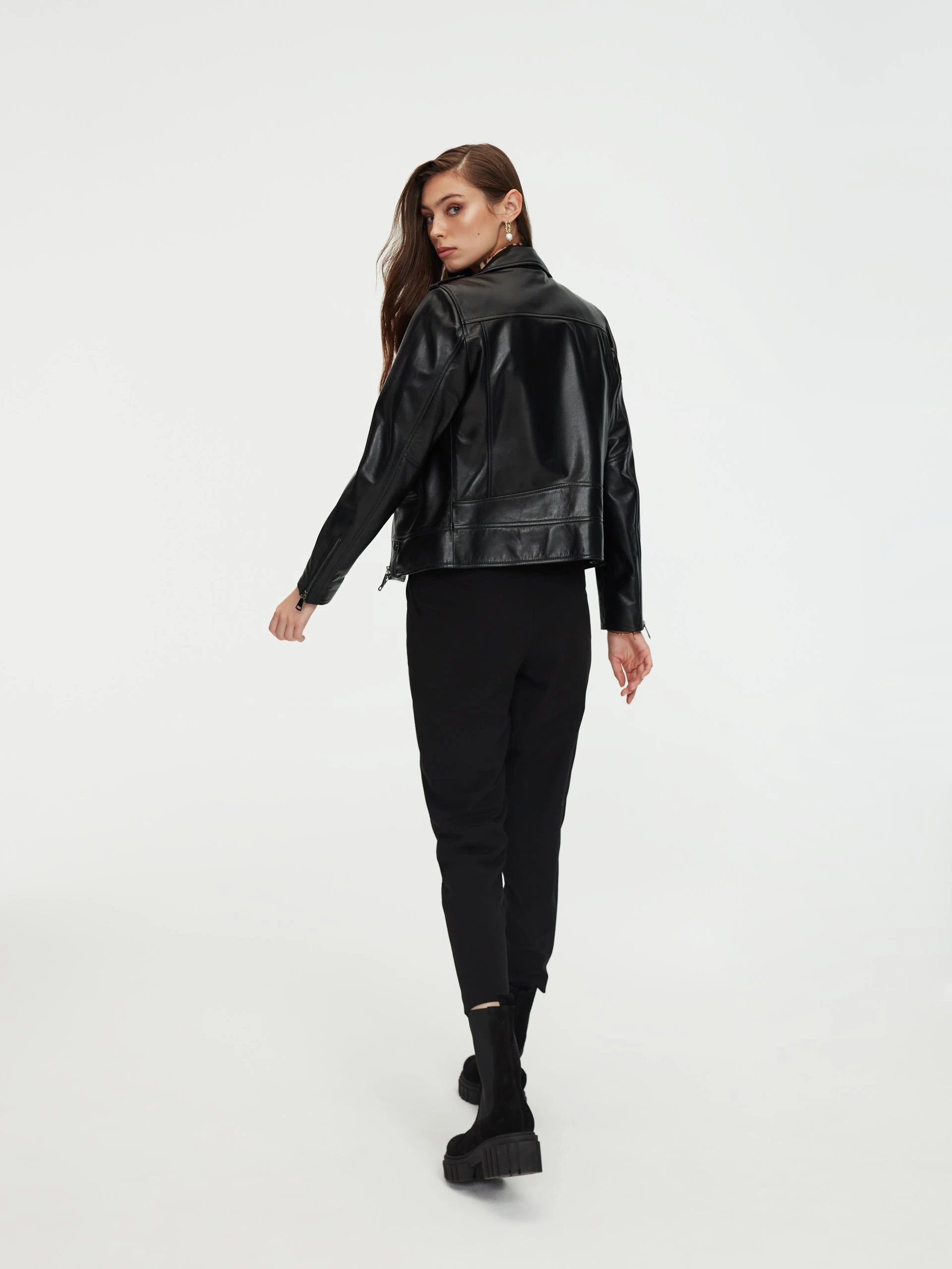 Black leather jacket