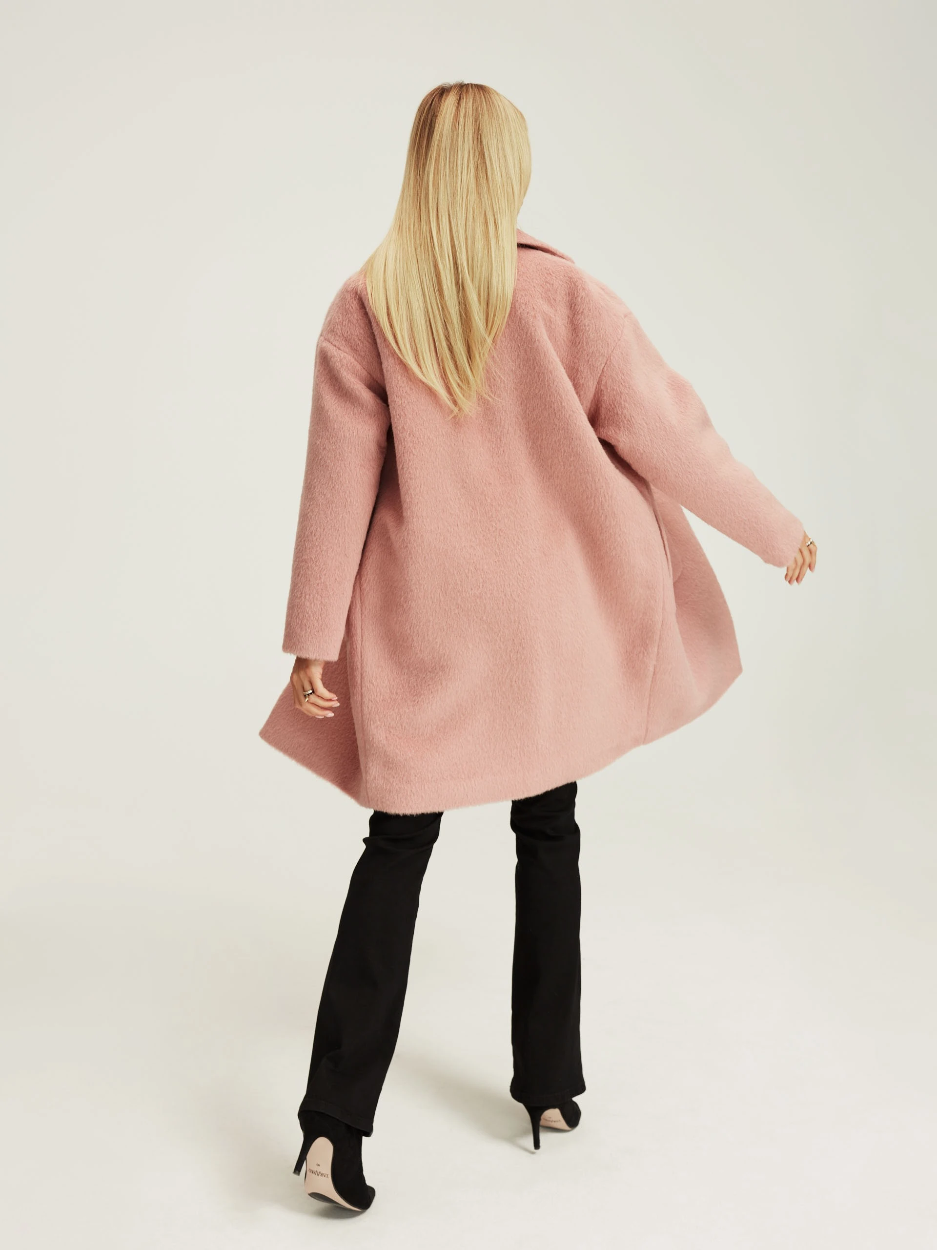 Pink wool and alpaca coat