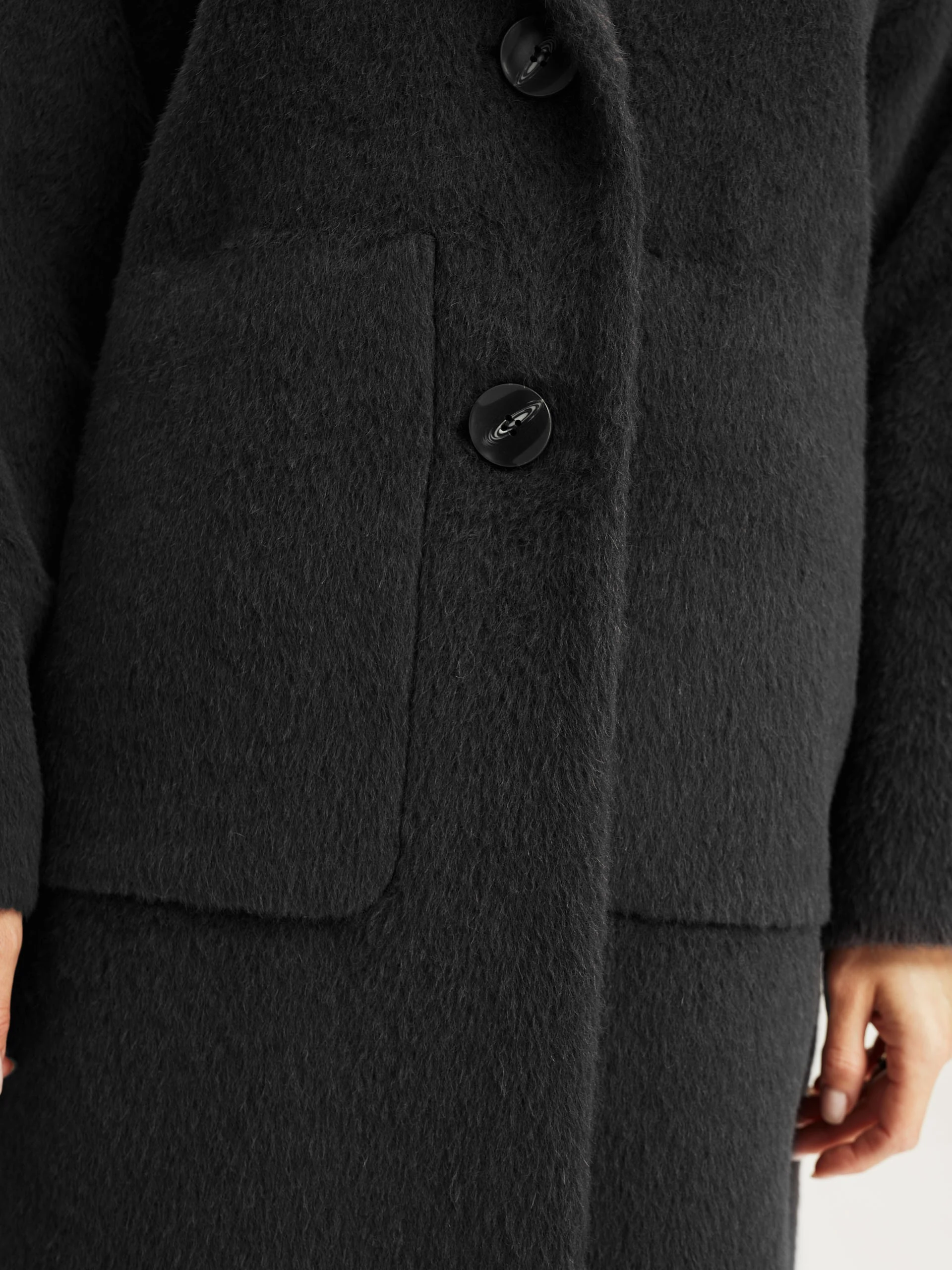 Dark grey wool and alpaca coat