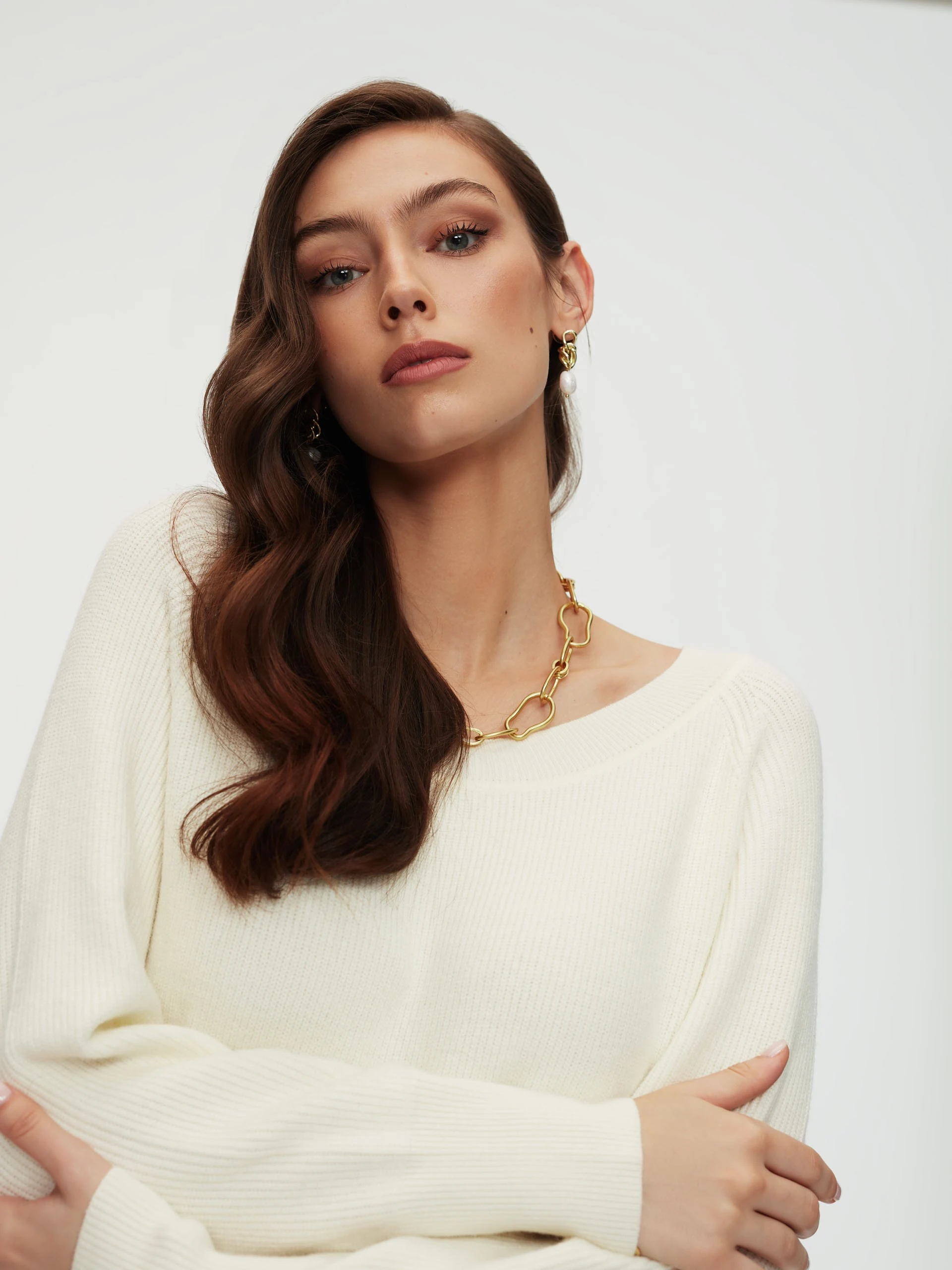 Knitted dress in ecru