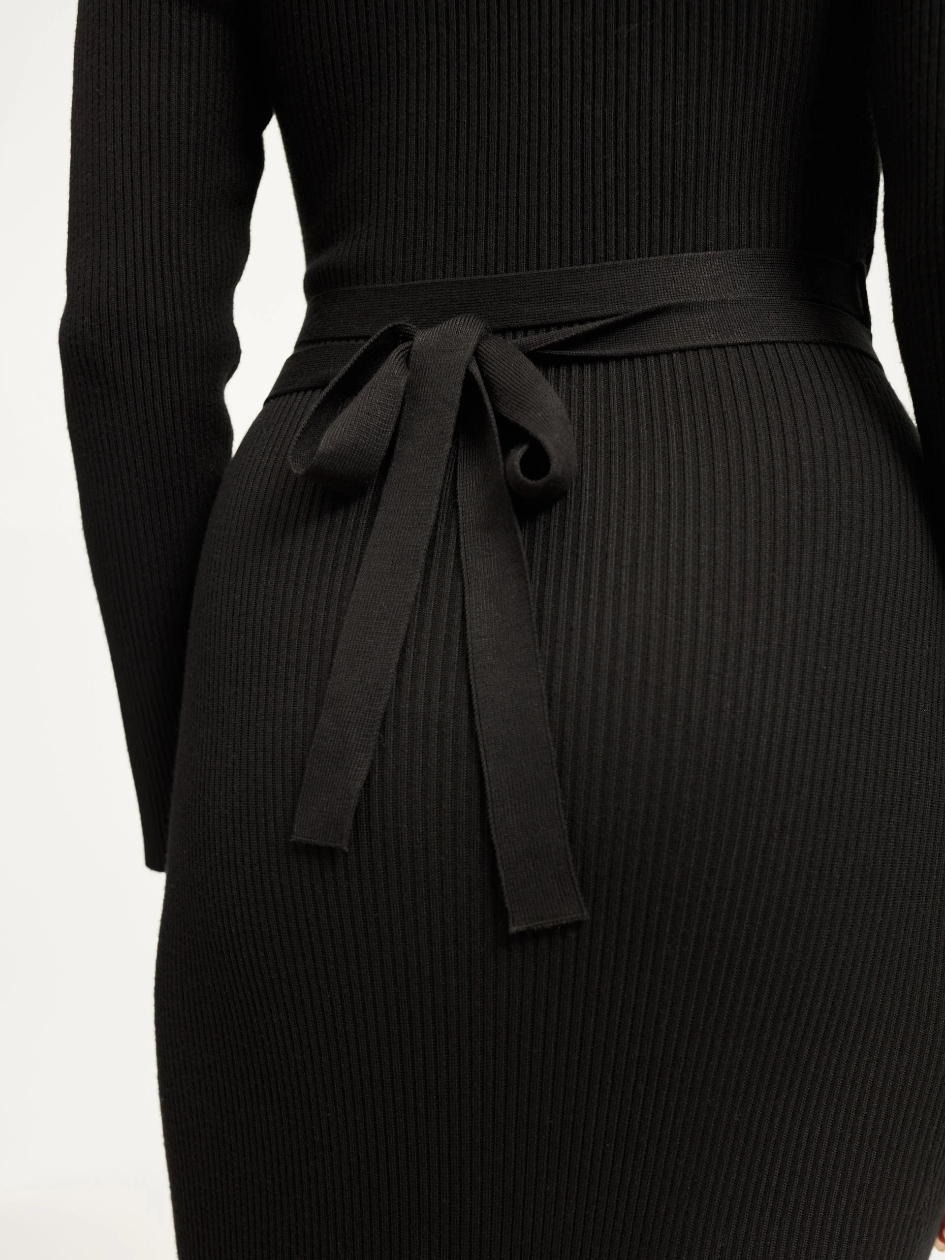 Black knitted envelope dress