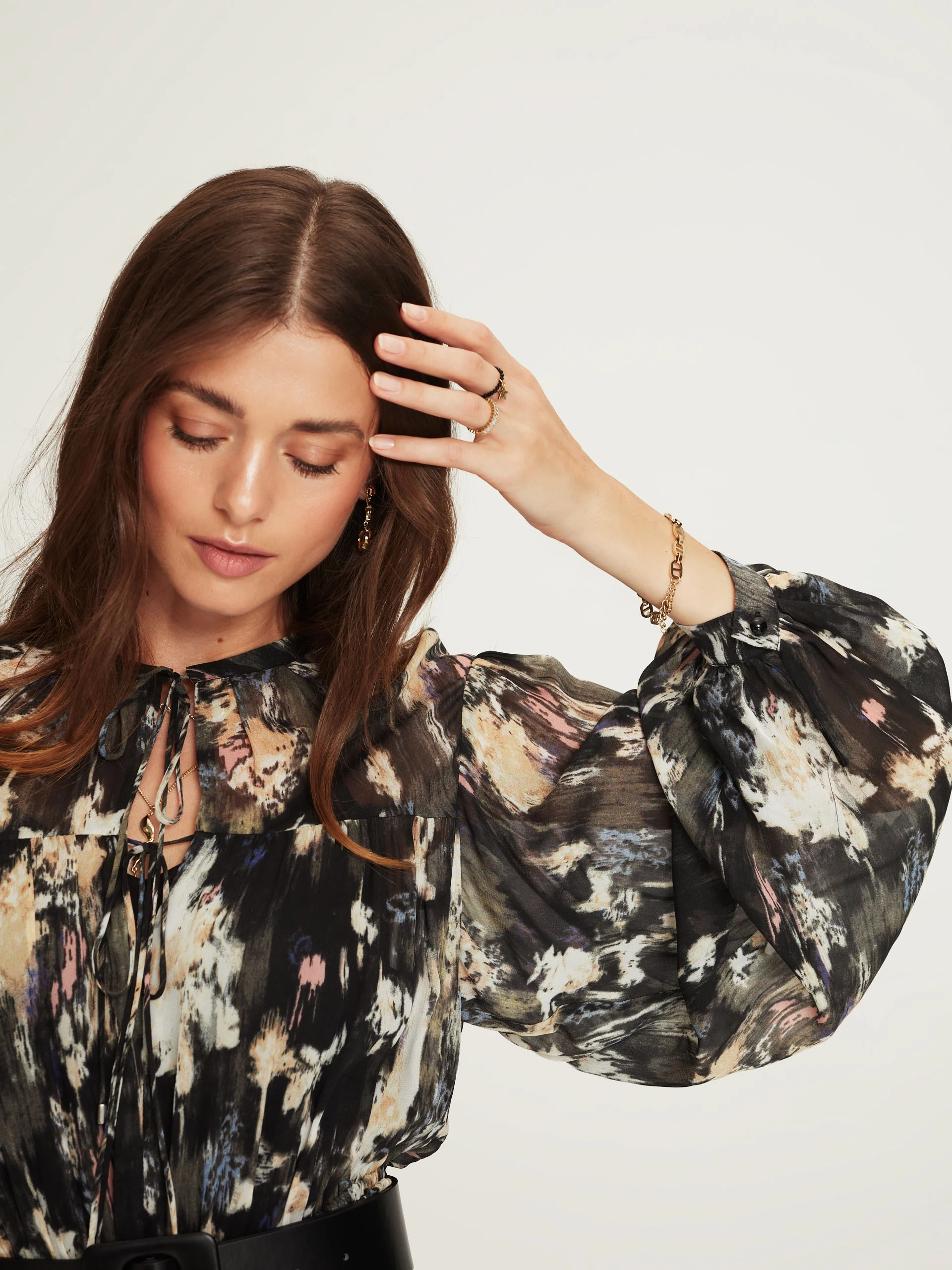 Midi dress with floral pattern