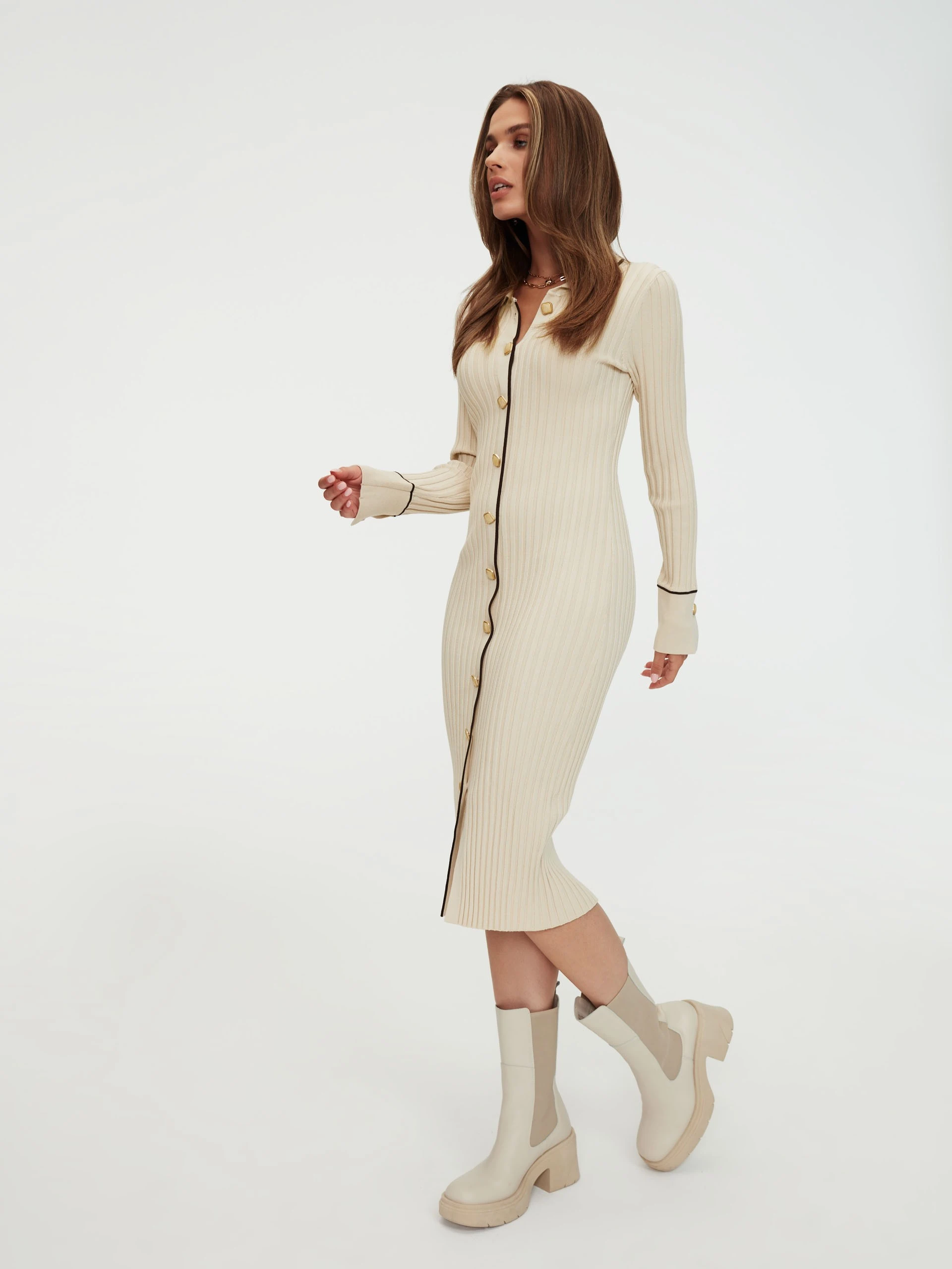 Knitted button-down dress