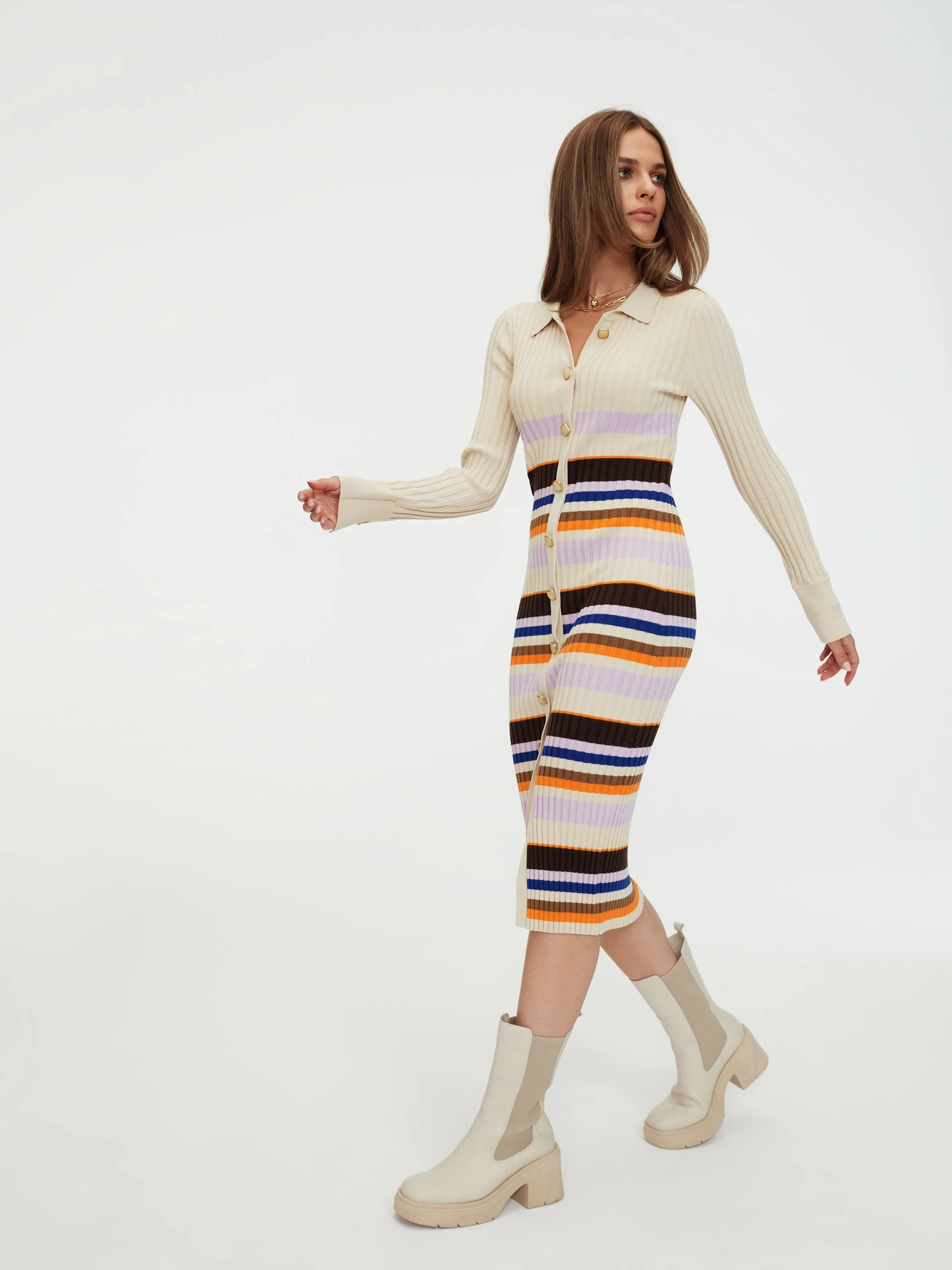 Knitted striped dress