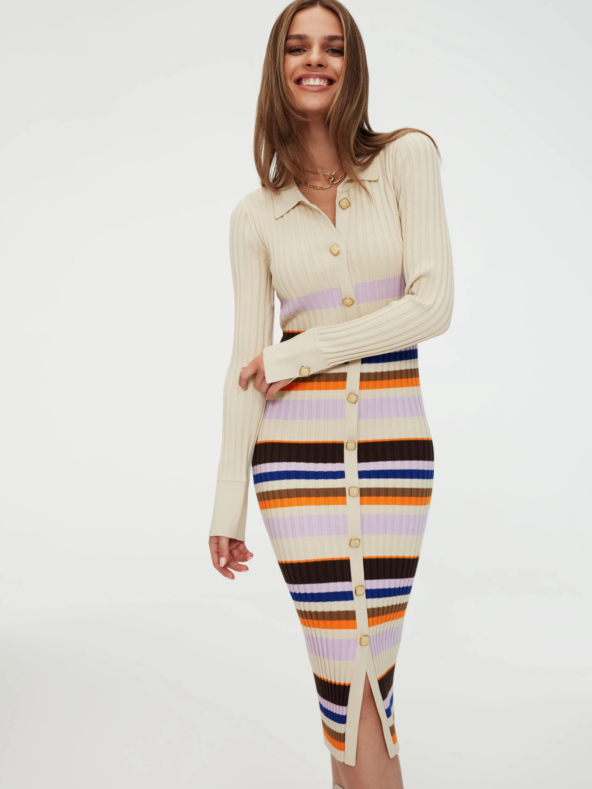 Knitted striped dress