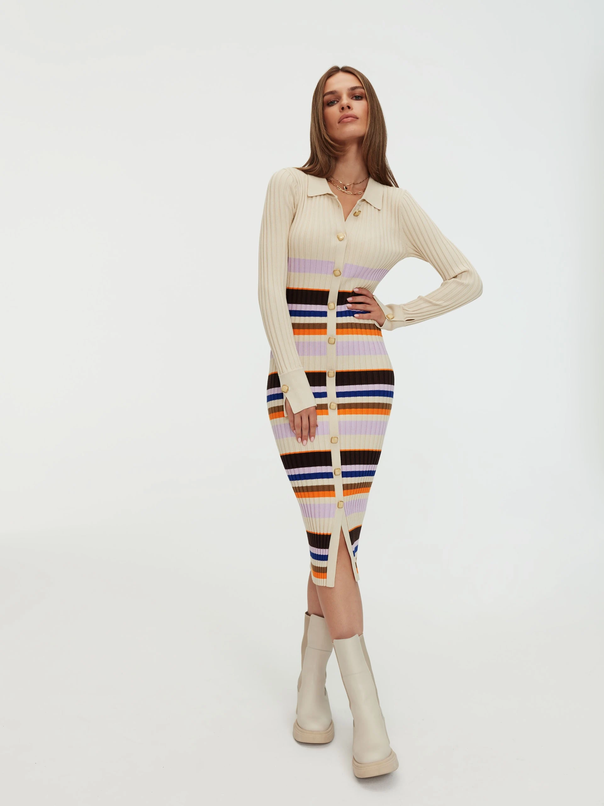 Knitted striped dress