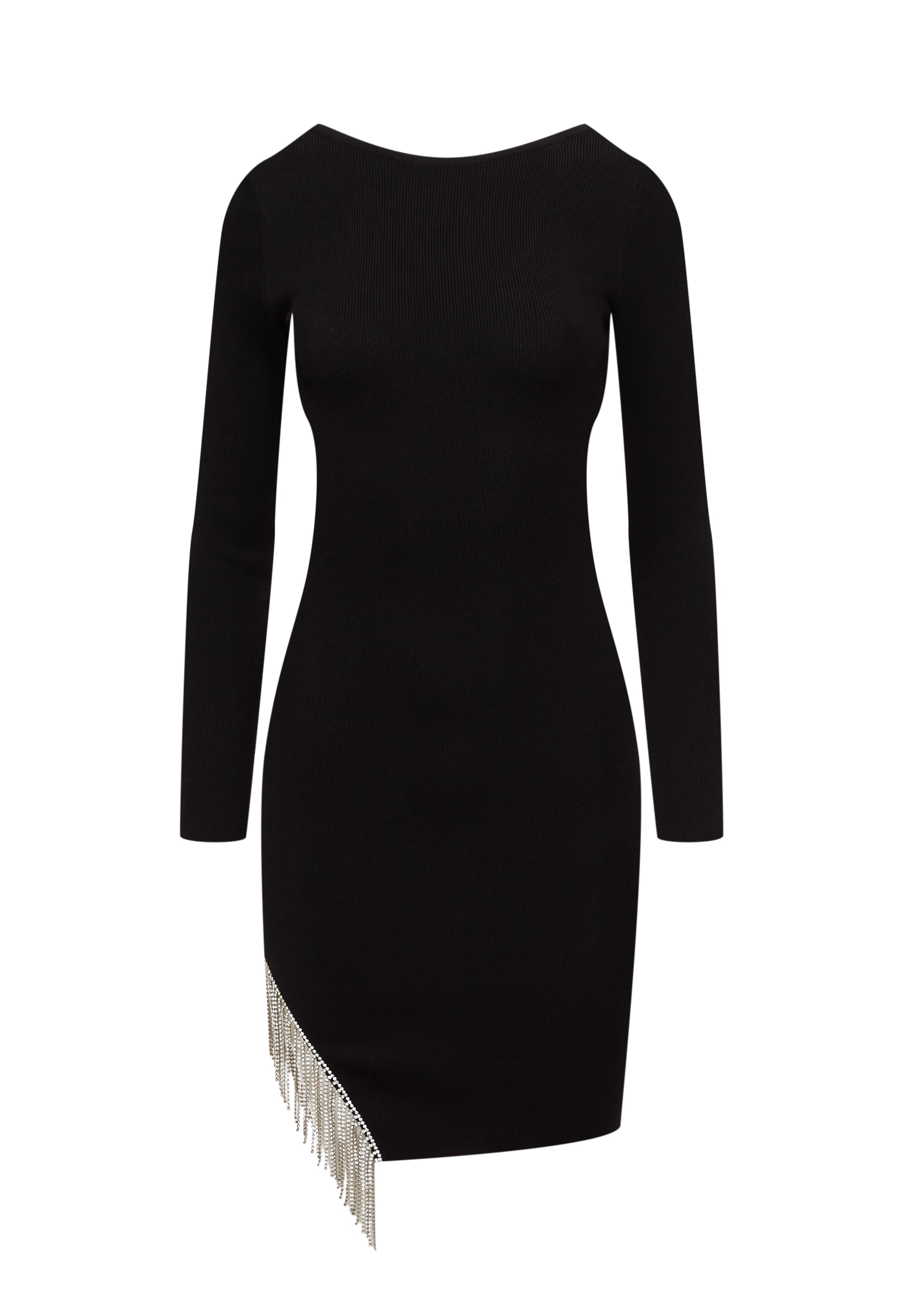 Fitted black knit dress