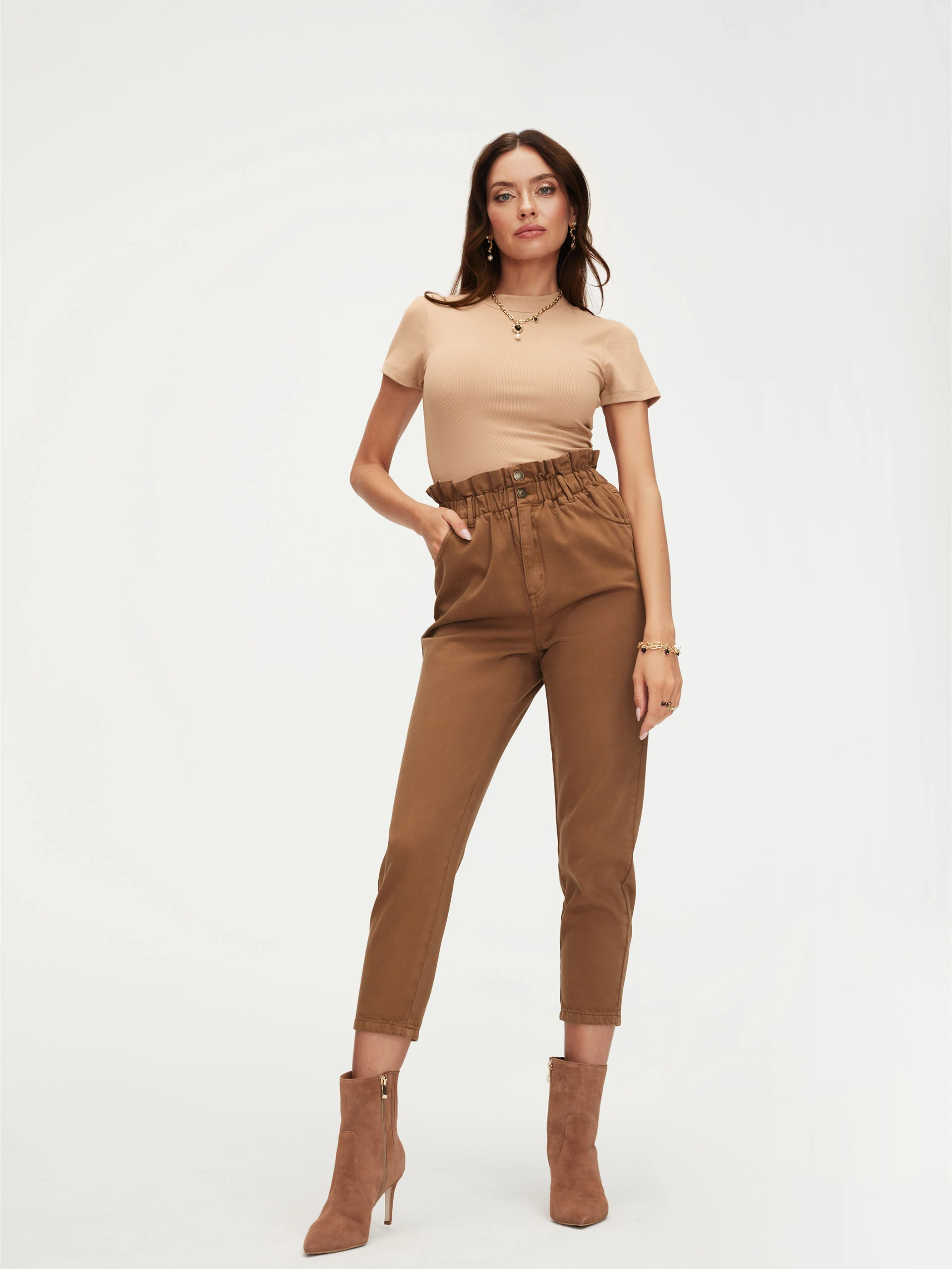 Brown paperbag pants