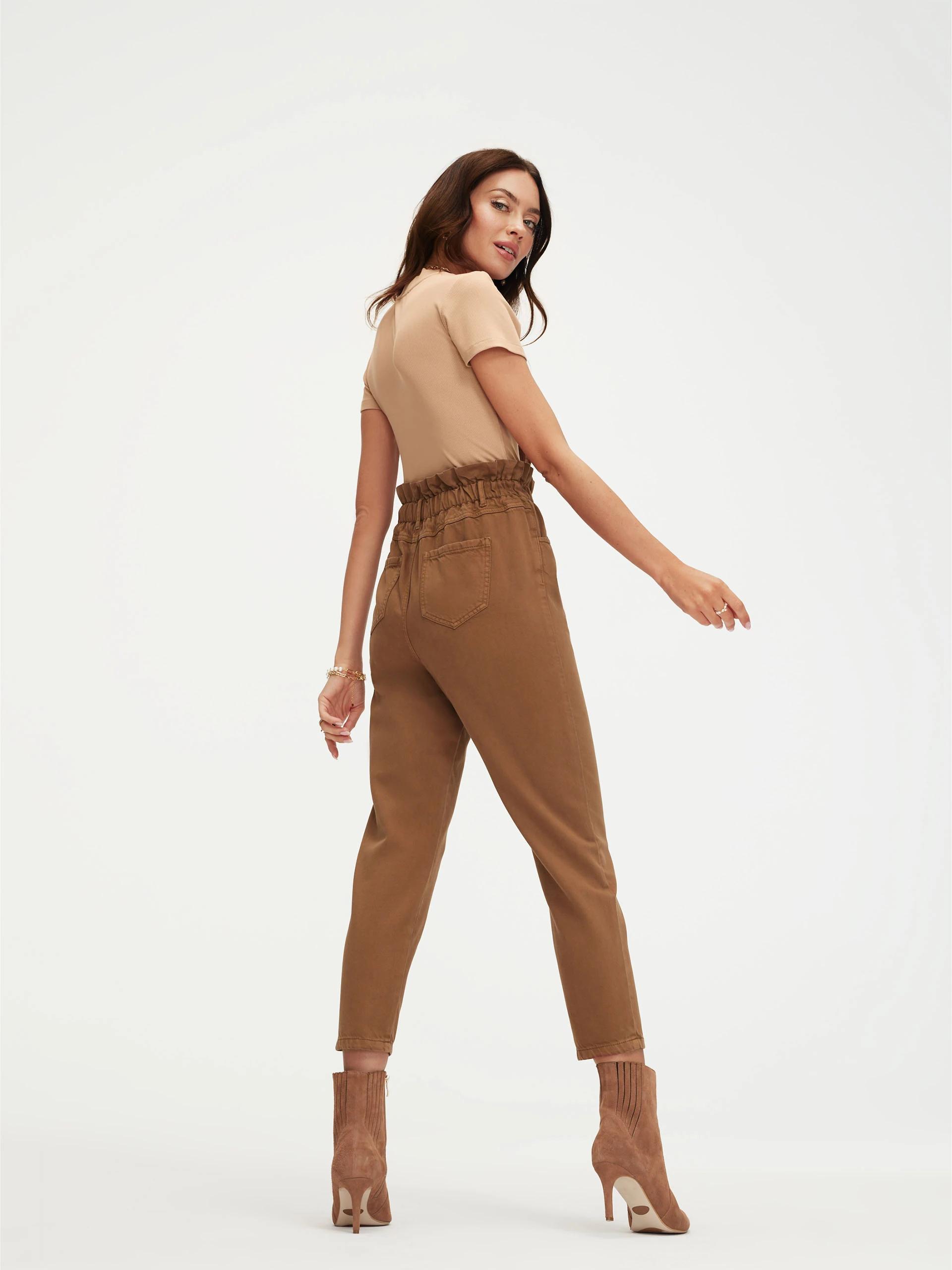 Brown paperbag pants