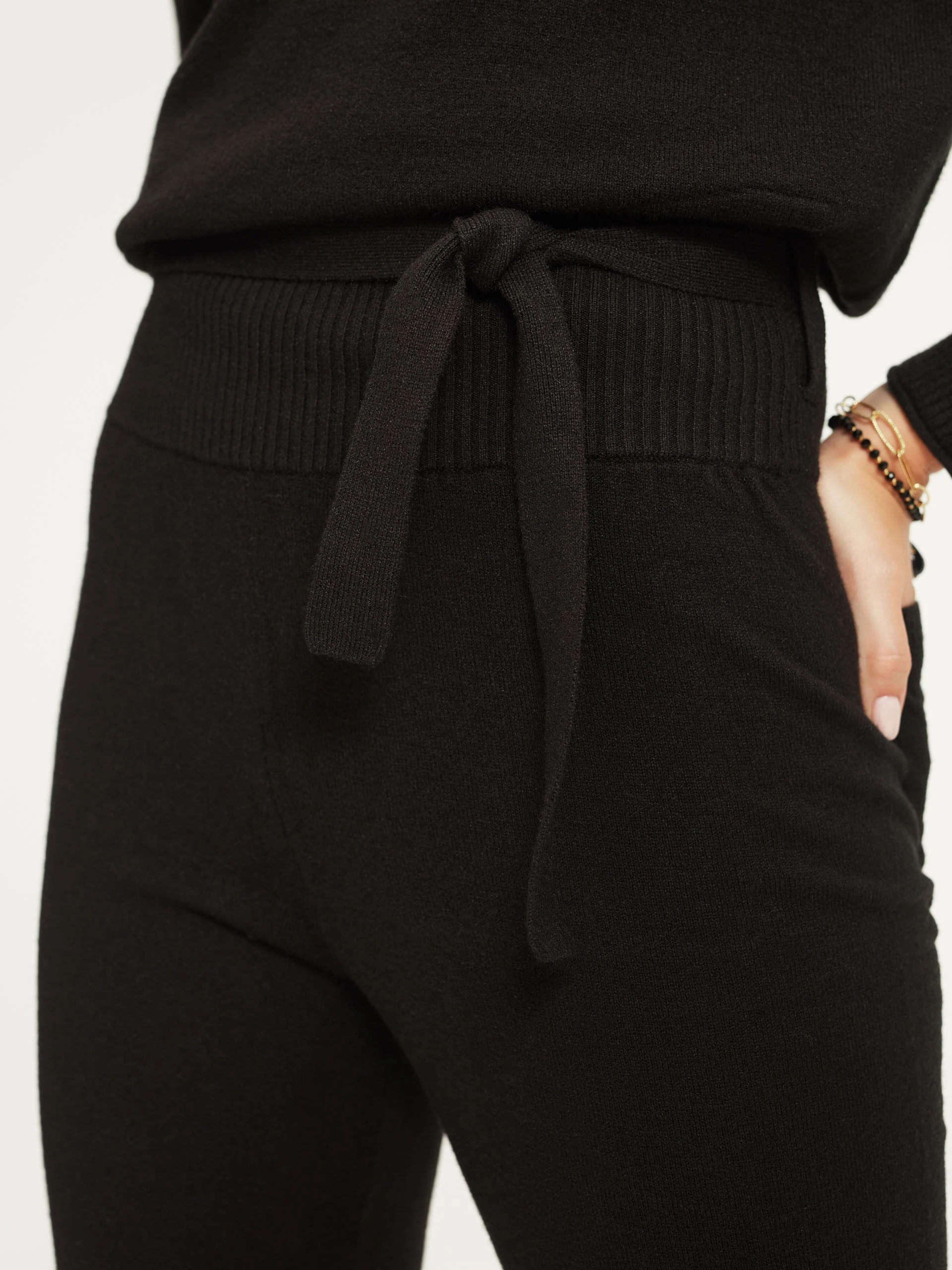 Black knit pants