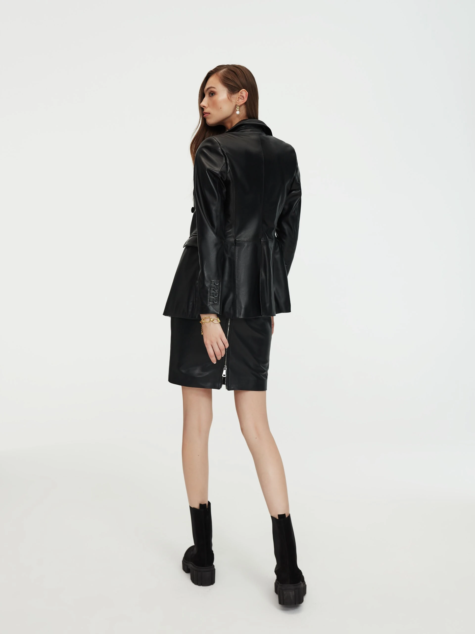 Black leather skirt