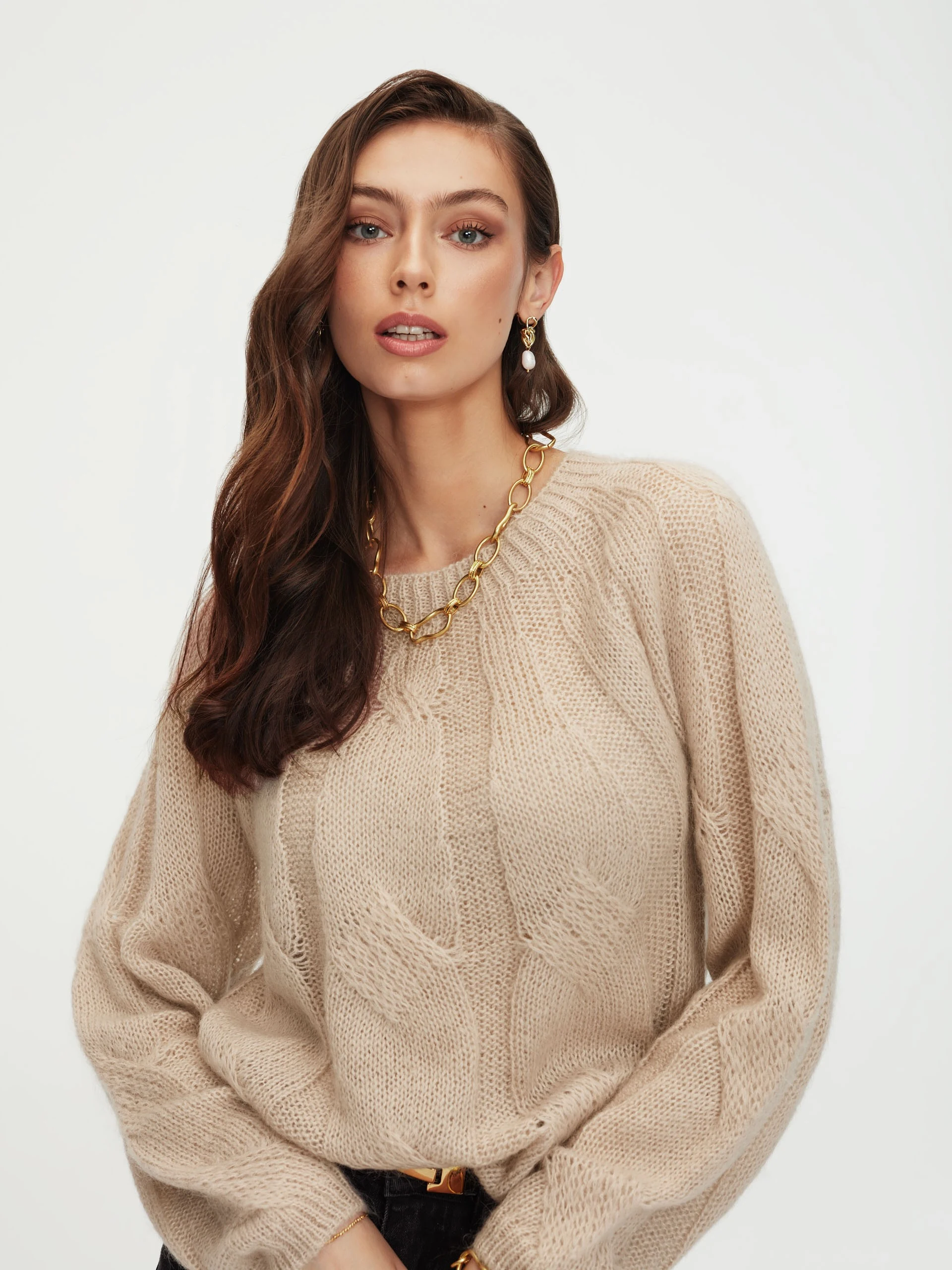 Mohair sweater in beige