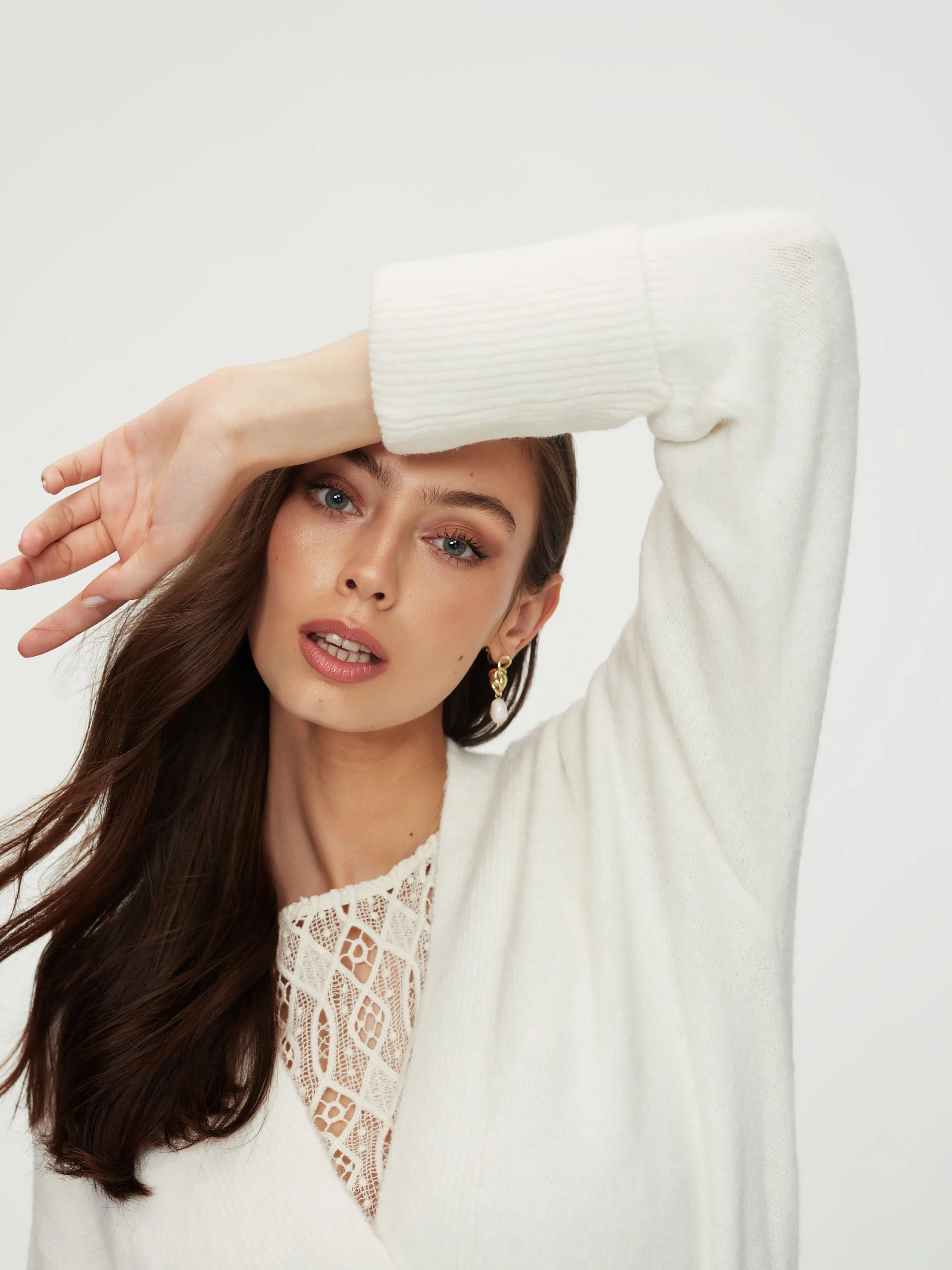 White wool sweater