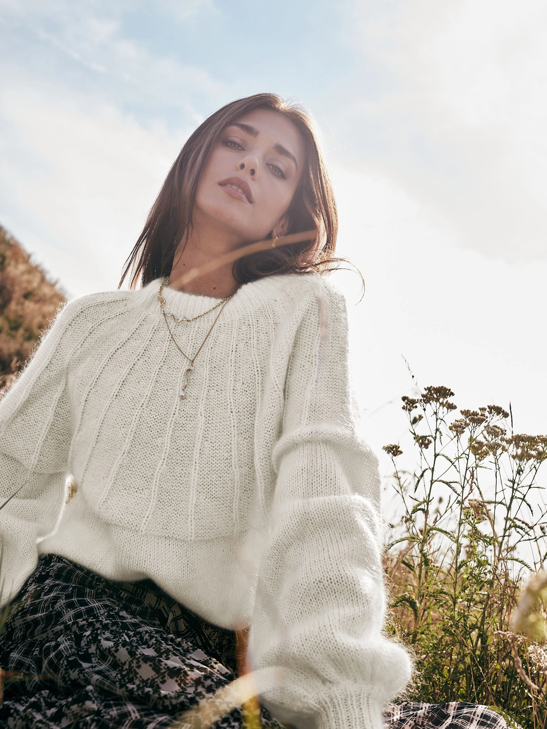White oversize sweater