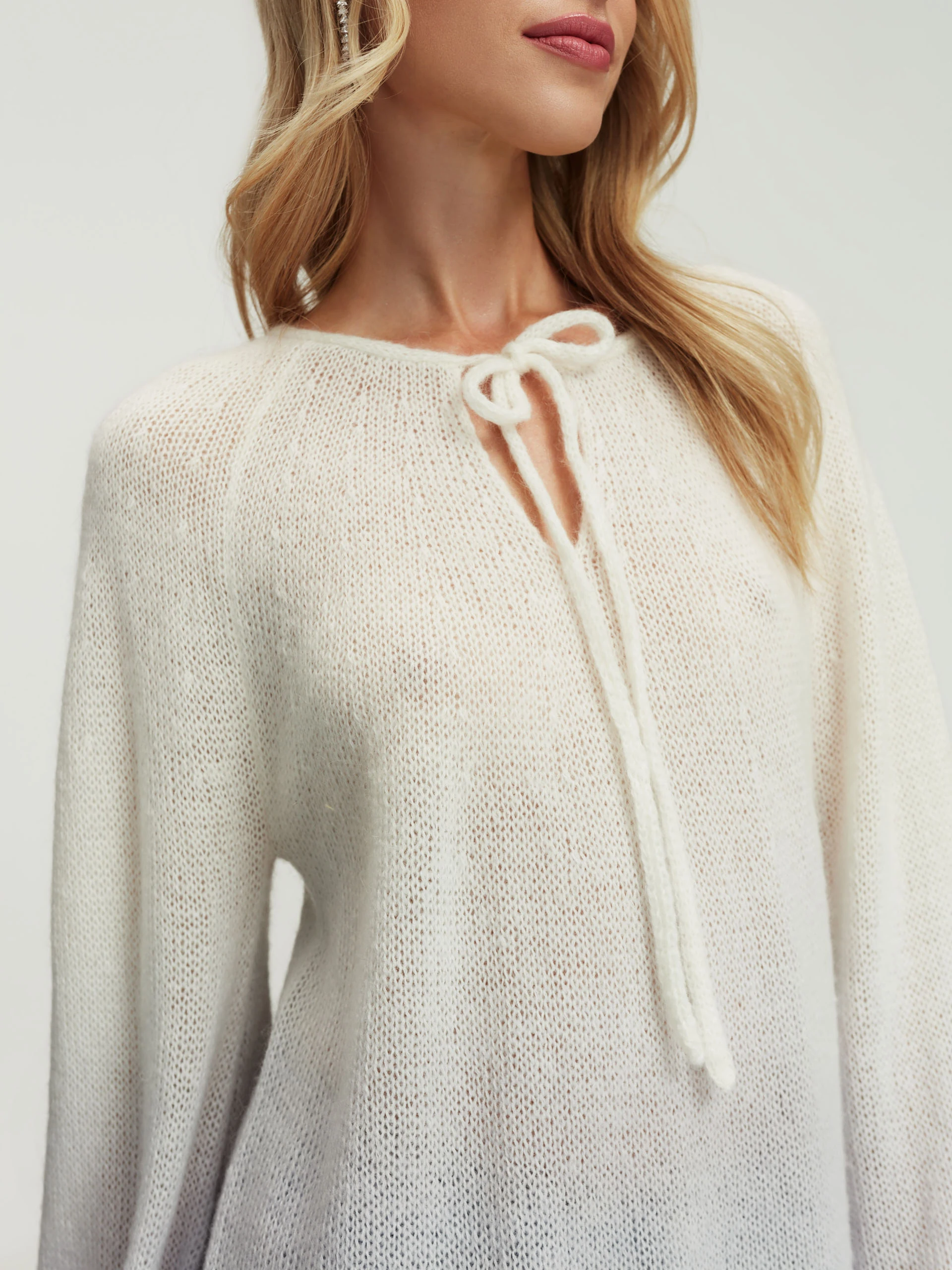 Loose sweater with mohair