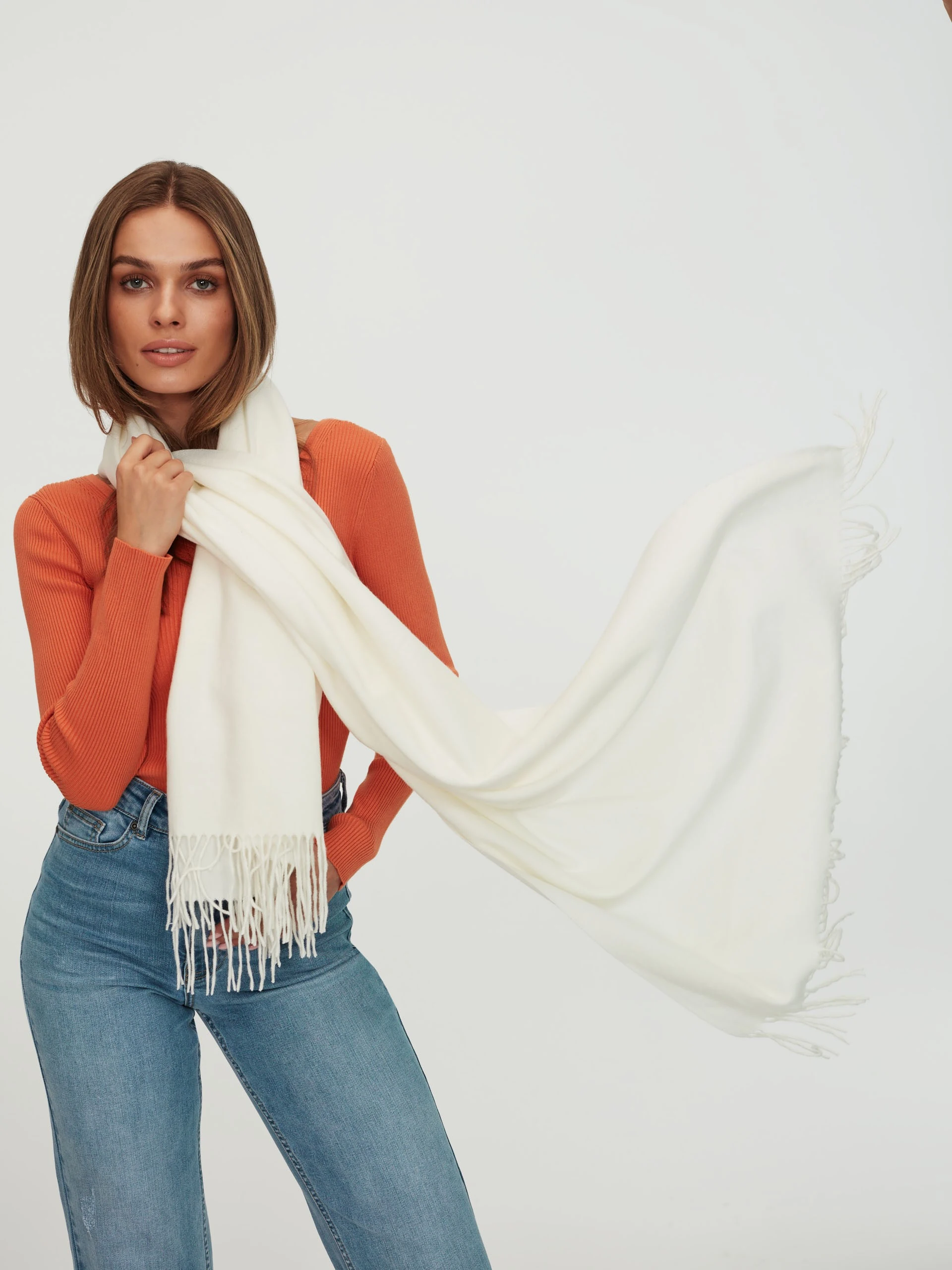 Orange knitted sweater