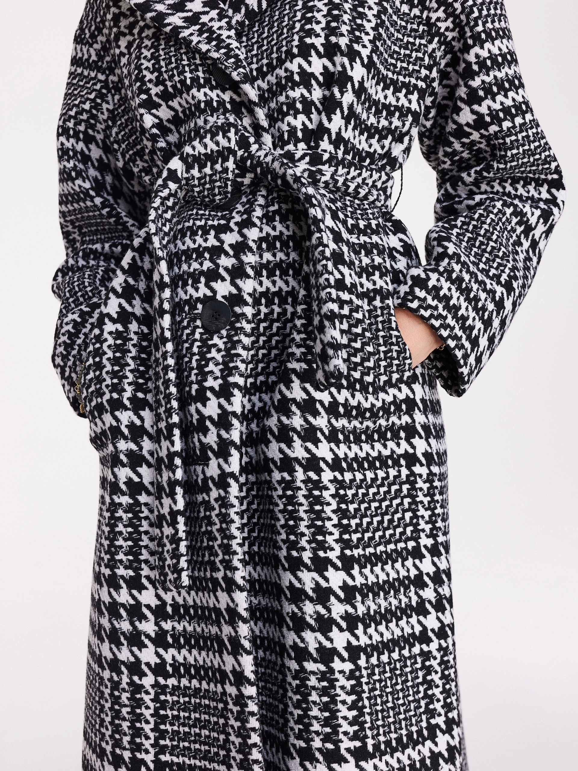 Wool coat in pepit
