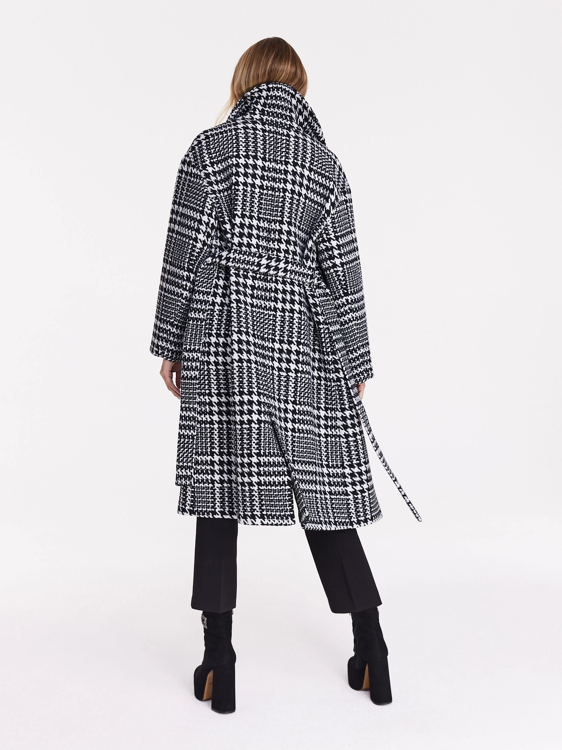 Wool coat in pepit