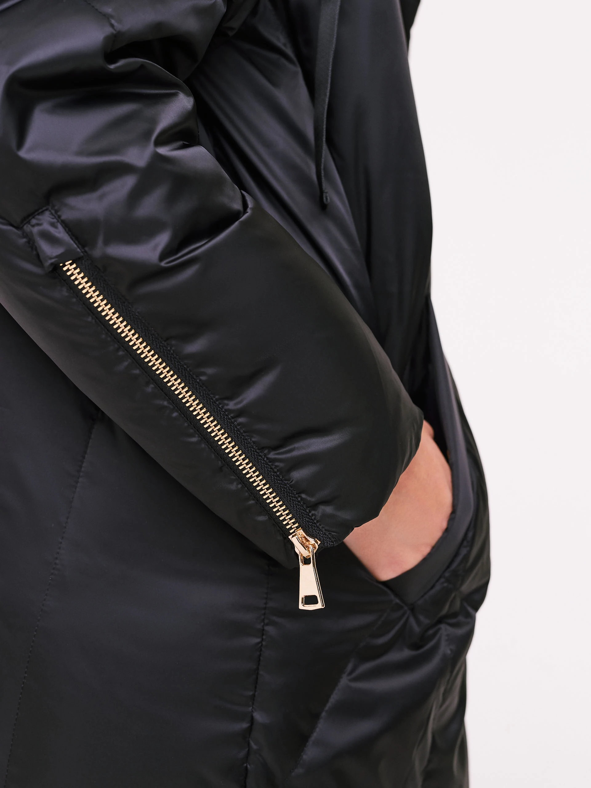 Black down coat with hood