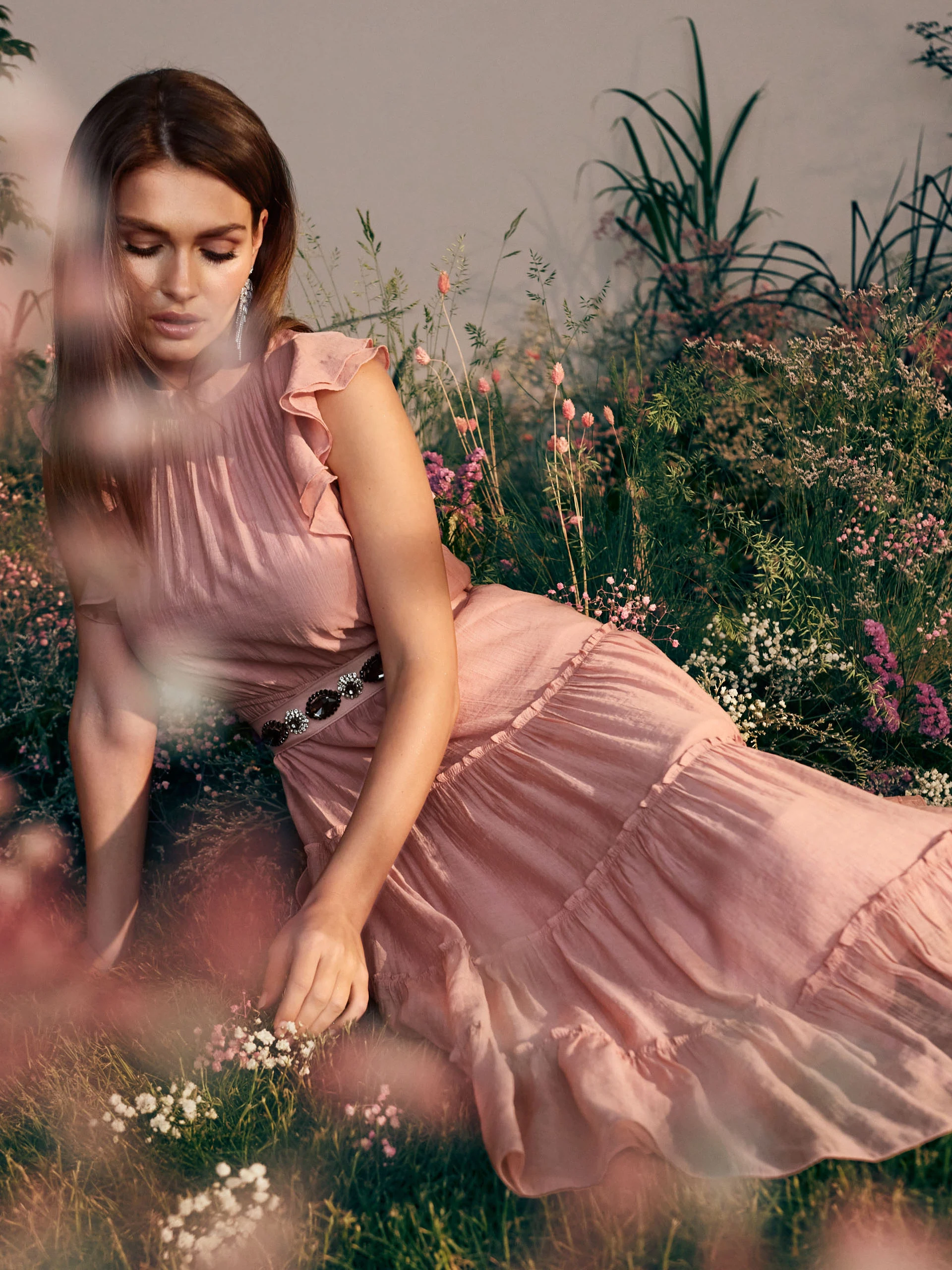 Light pink dress with ruffles